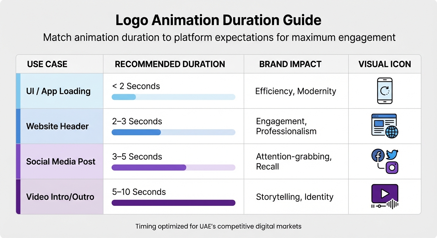 Logo Animation Duration Guide by Platform and Use Case
