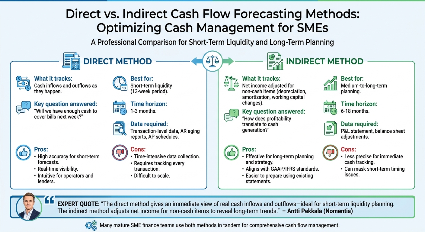 Direct vs Indirect Cash Flow Forecasting Methods Comparison for SMEs