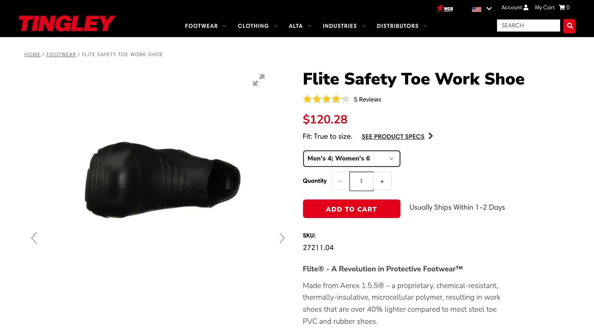 Tingley Flite Safety Toe Work Shoes