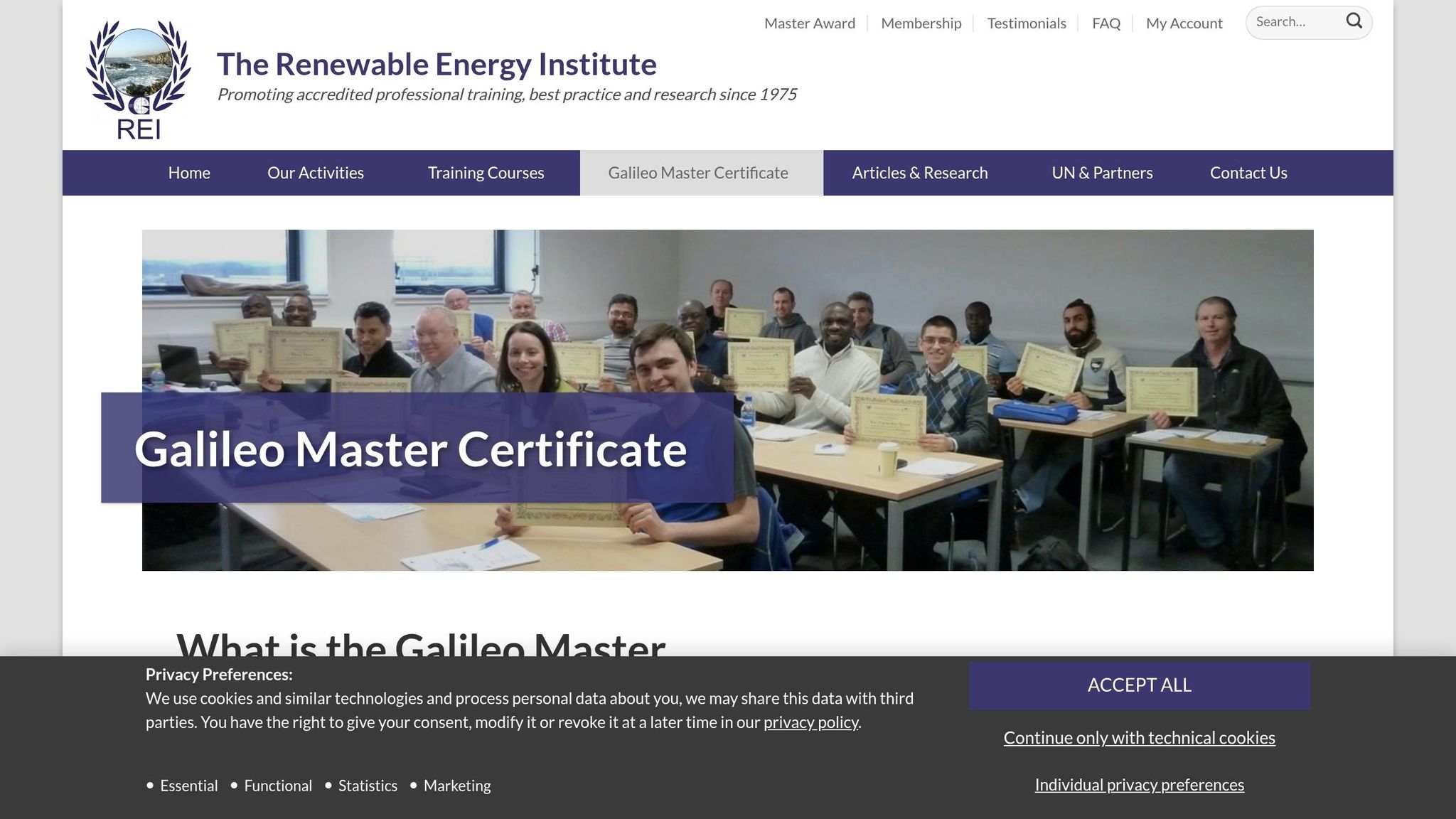 Galileo Master Certificate