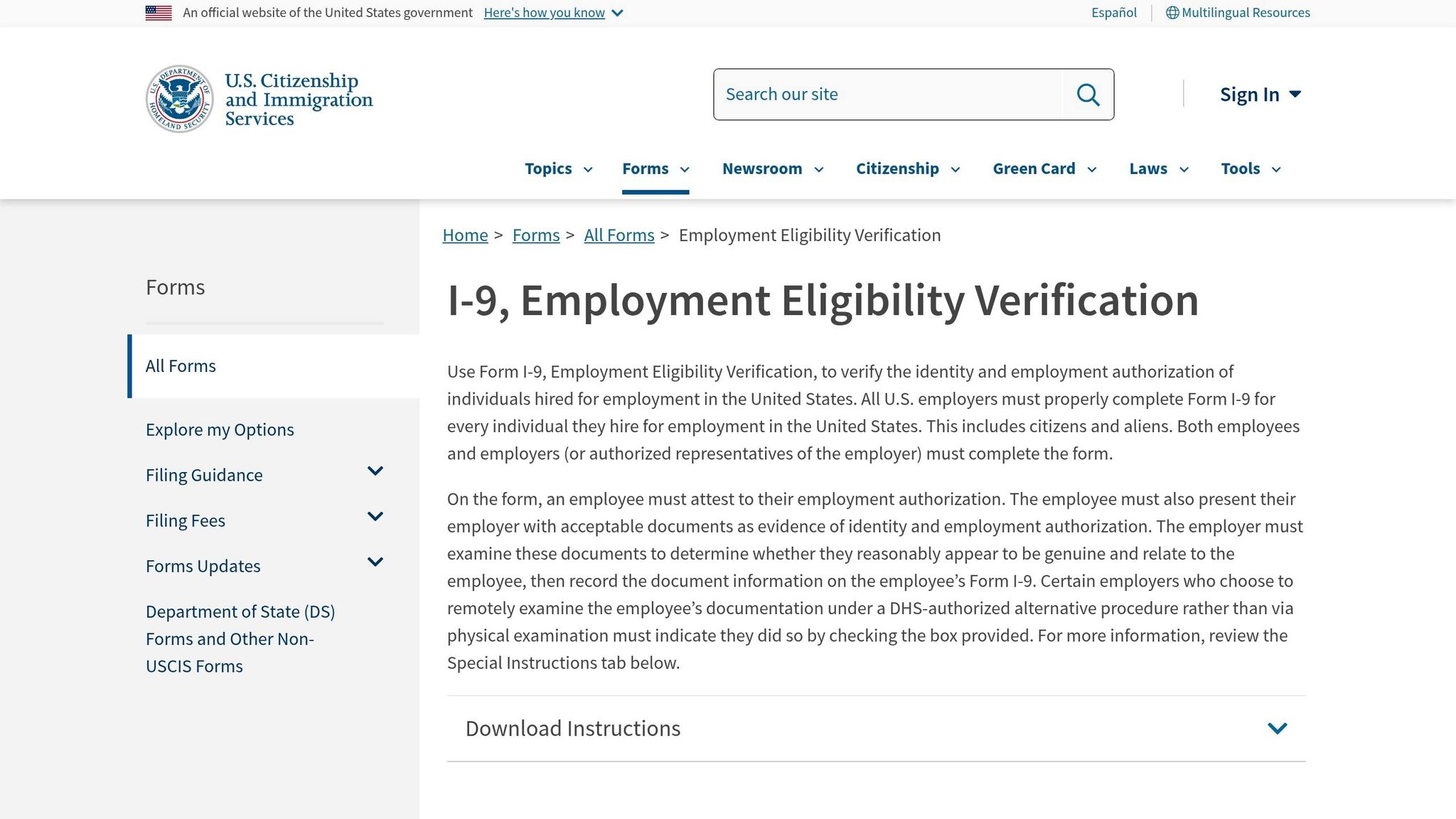 Form I-9