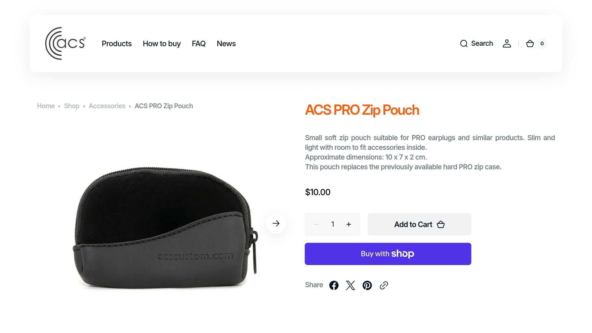 ACS Soft Zip Pouch