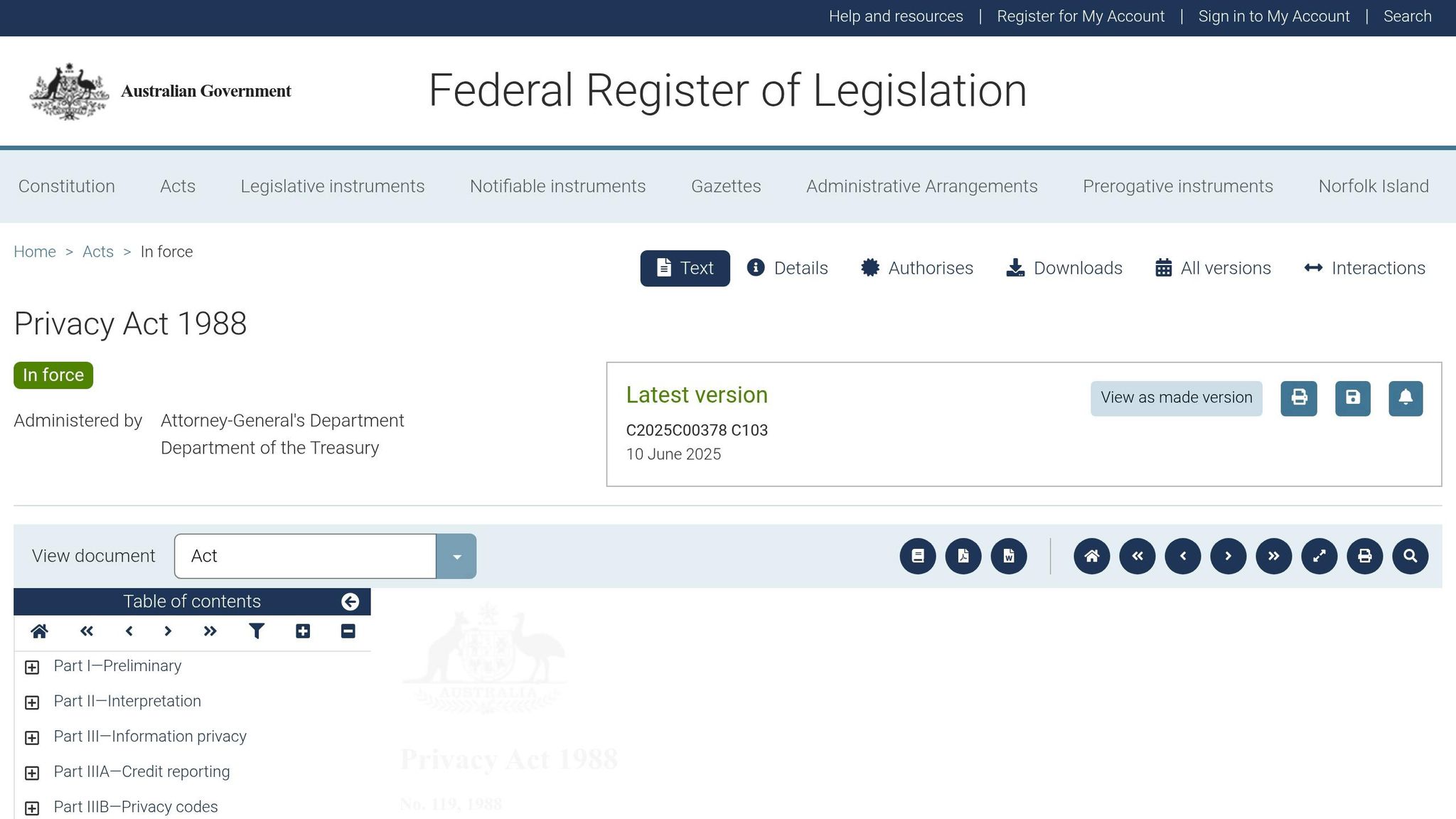 Australian Privacy Act