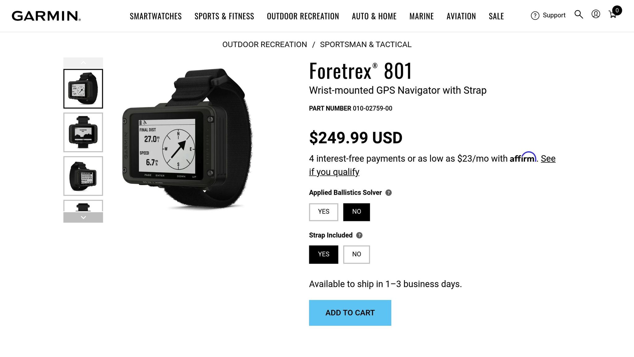 Garmin Foretrex 801