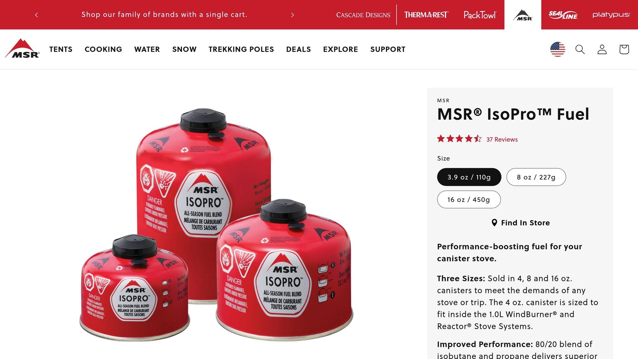MSR IsoPro Canisters