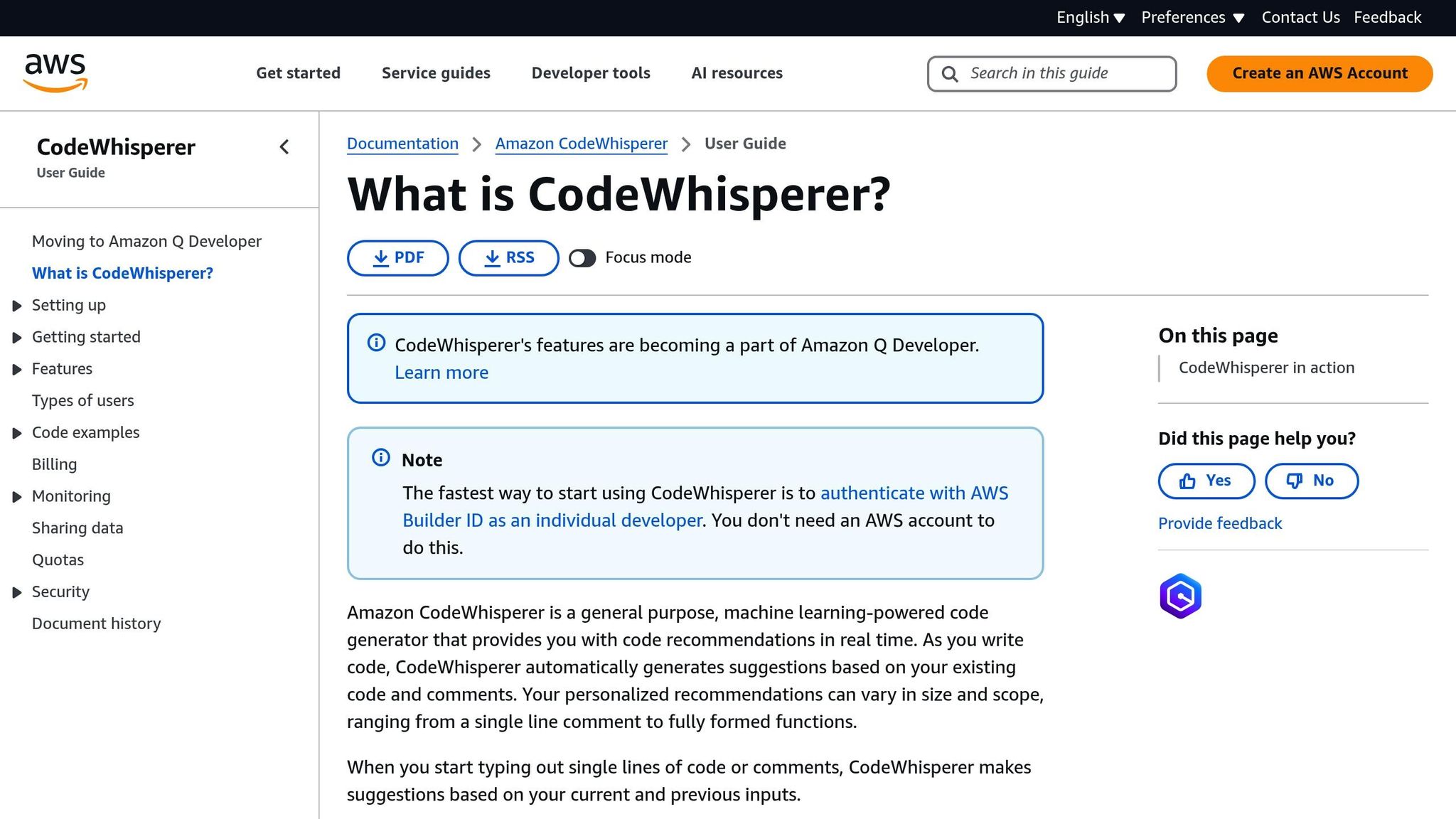 Amazon CodeWhisperer
