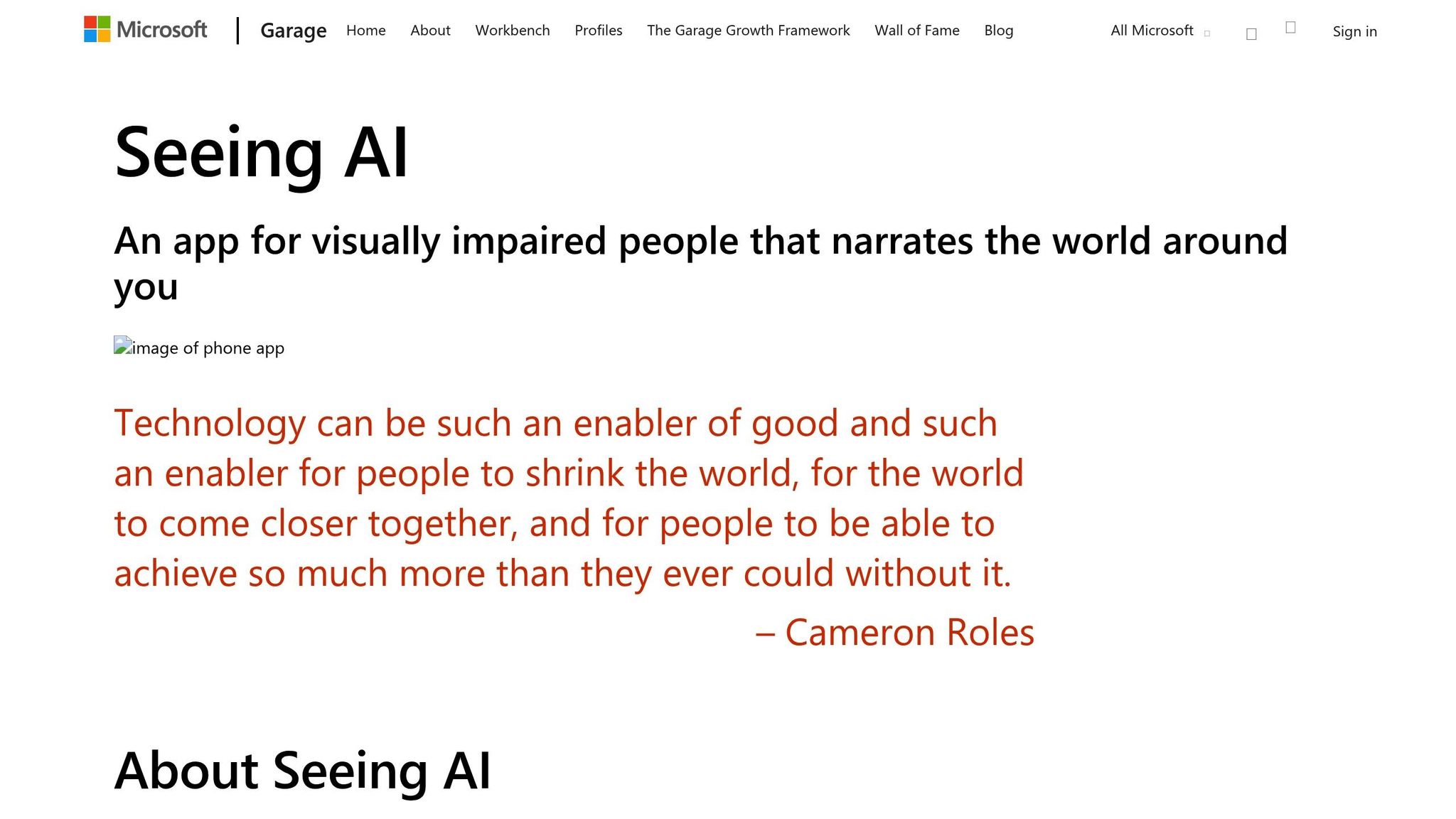 Seeing AI