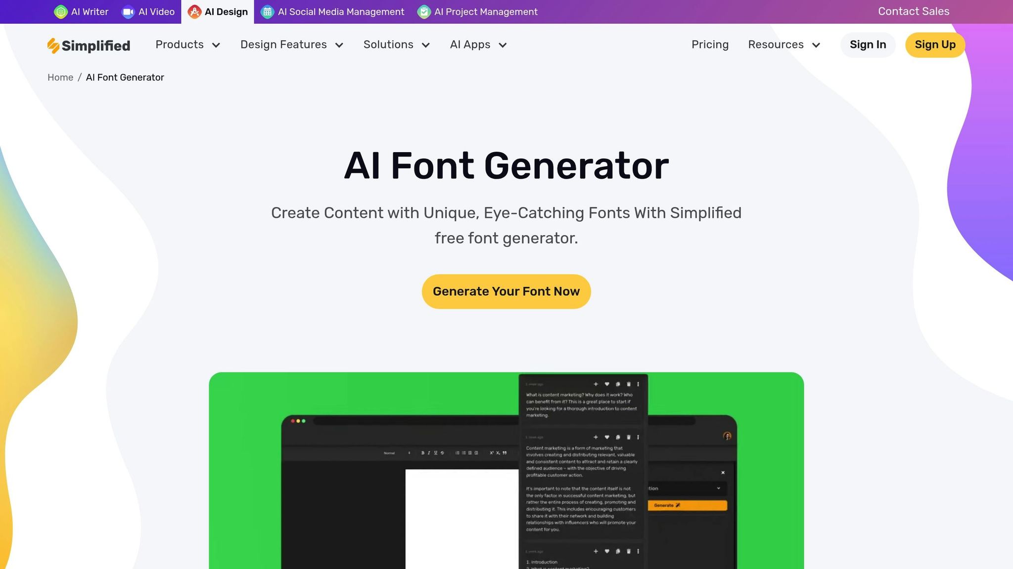 Simplified AI Font Generator
