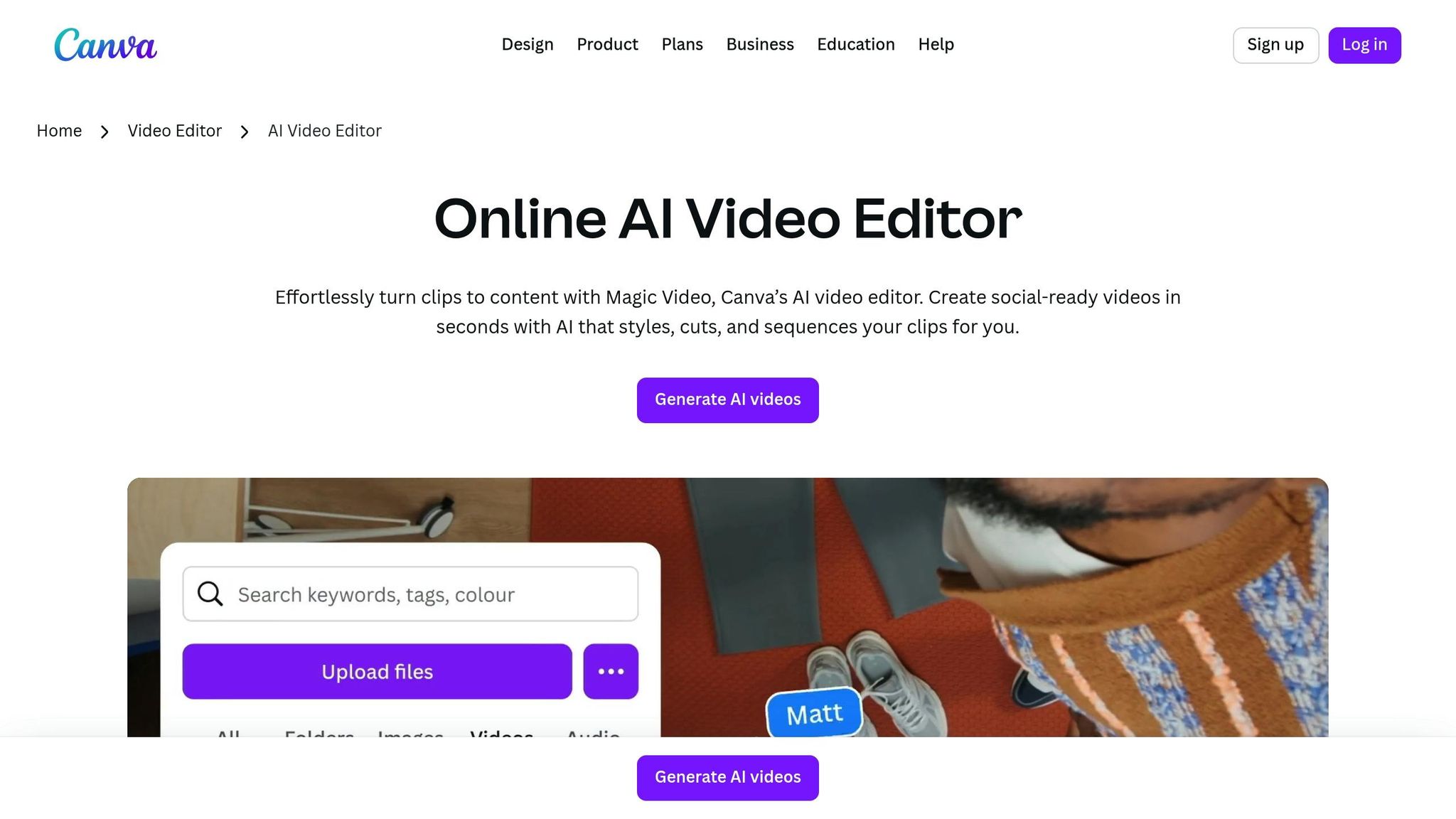 Canva AI Video Editor