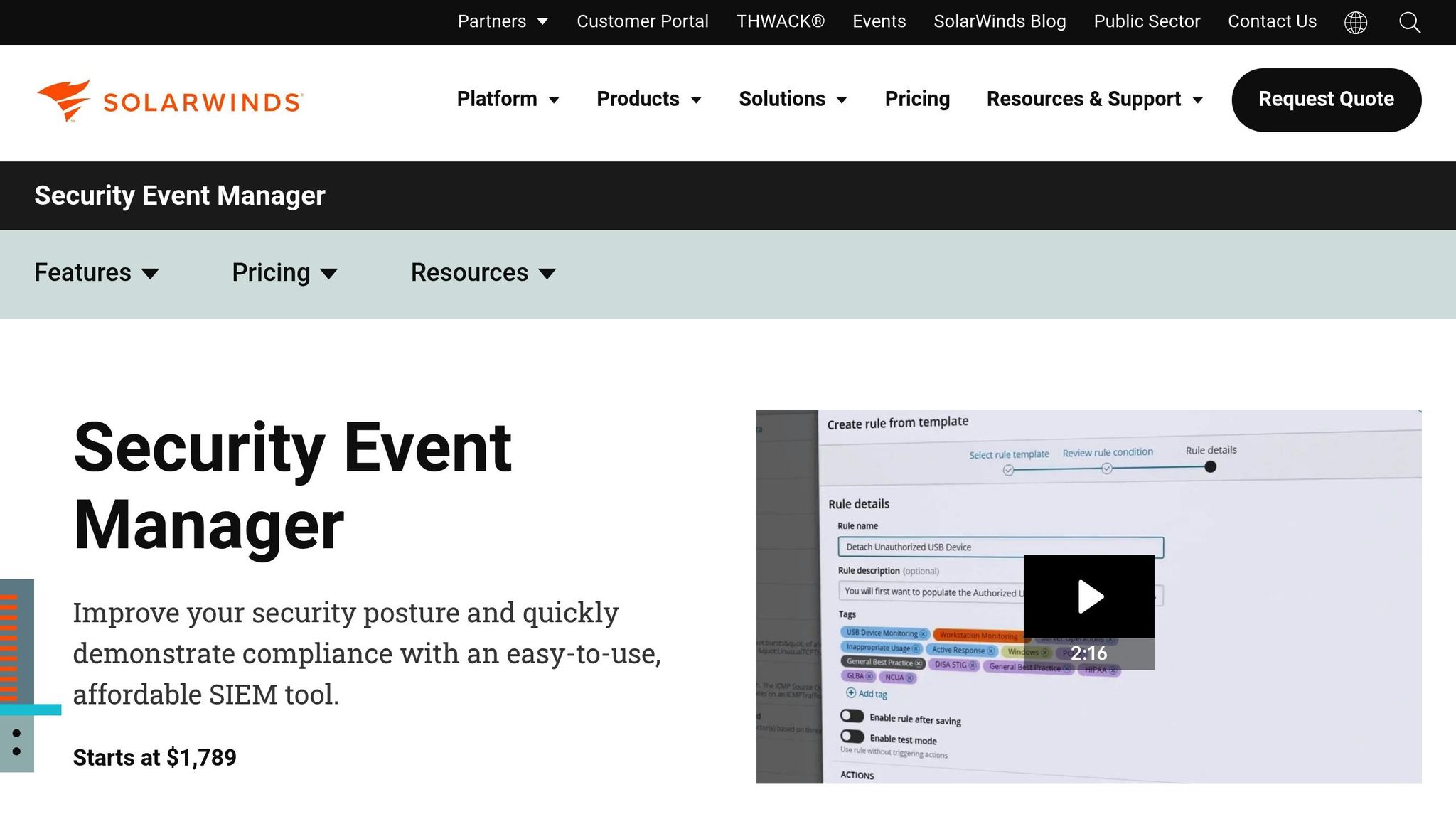 SolarWinds Security Event Manager