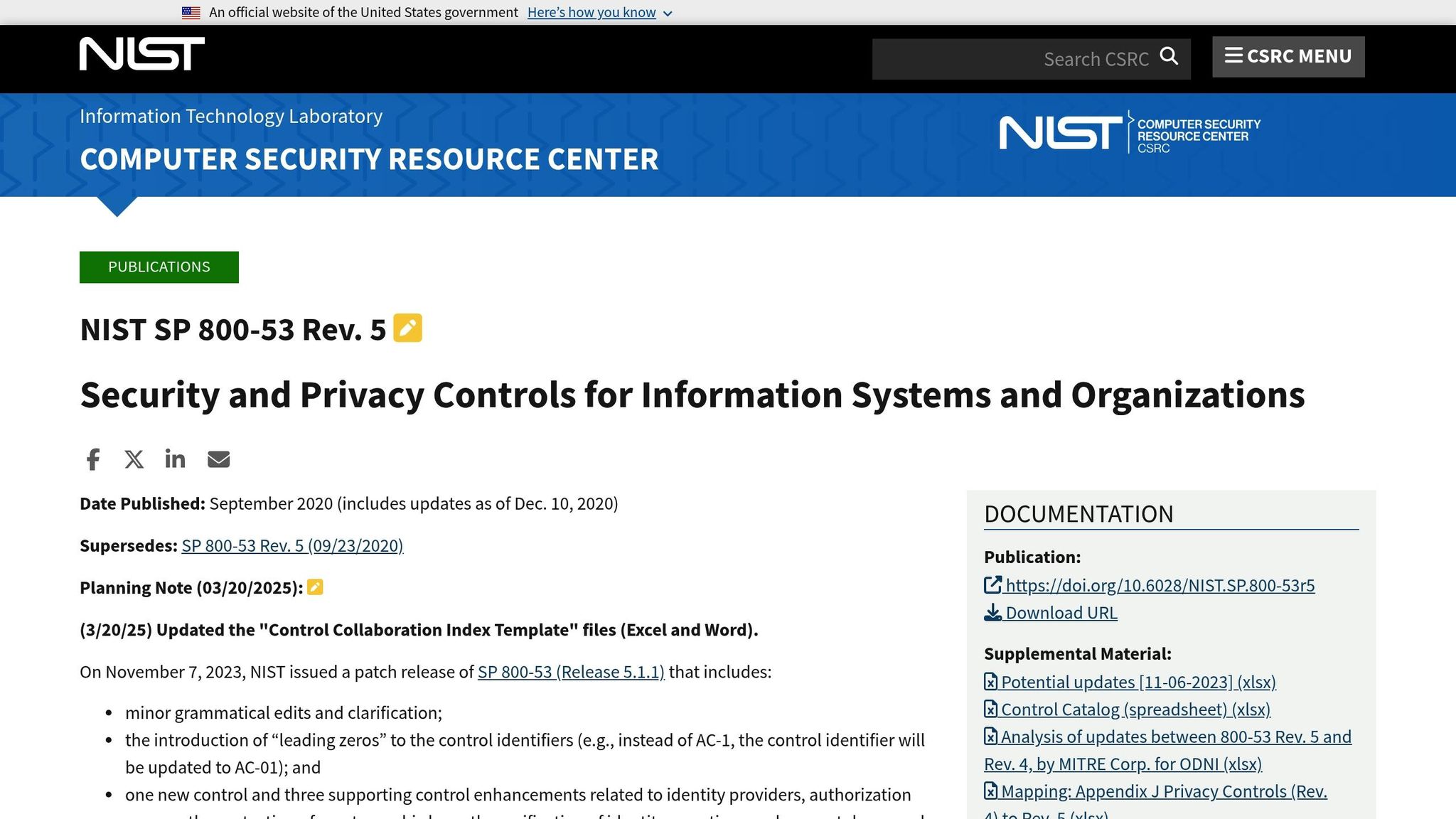 NIST SP 800-53