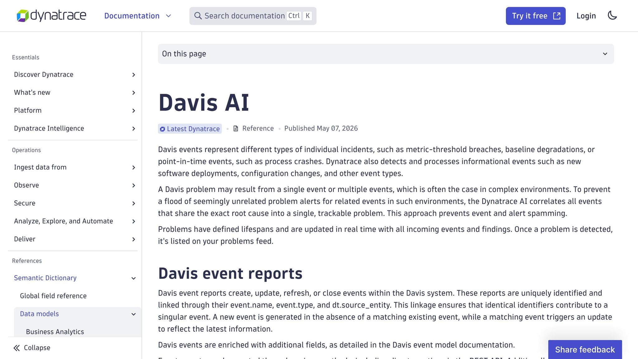 Dynatrace Davis AI