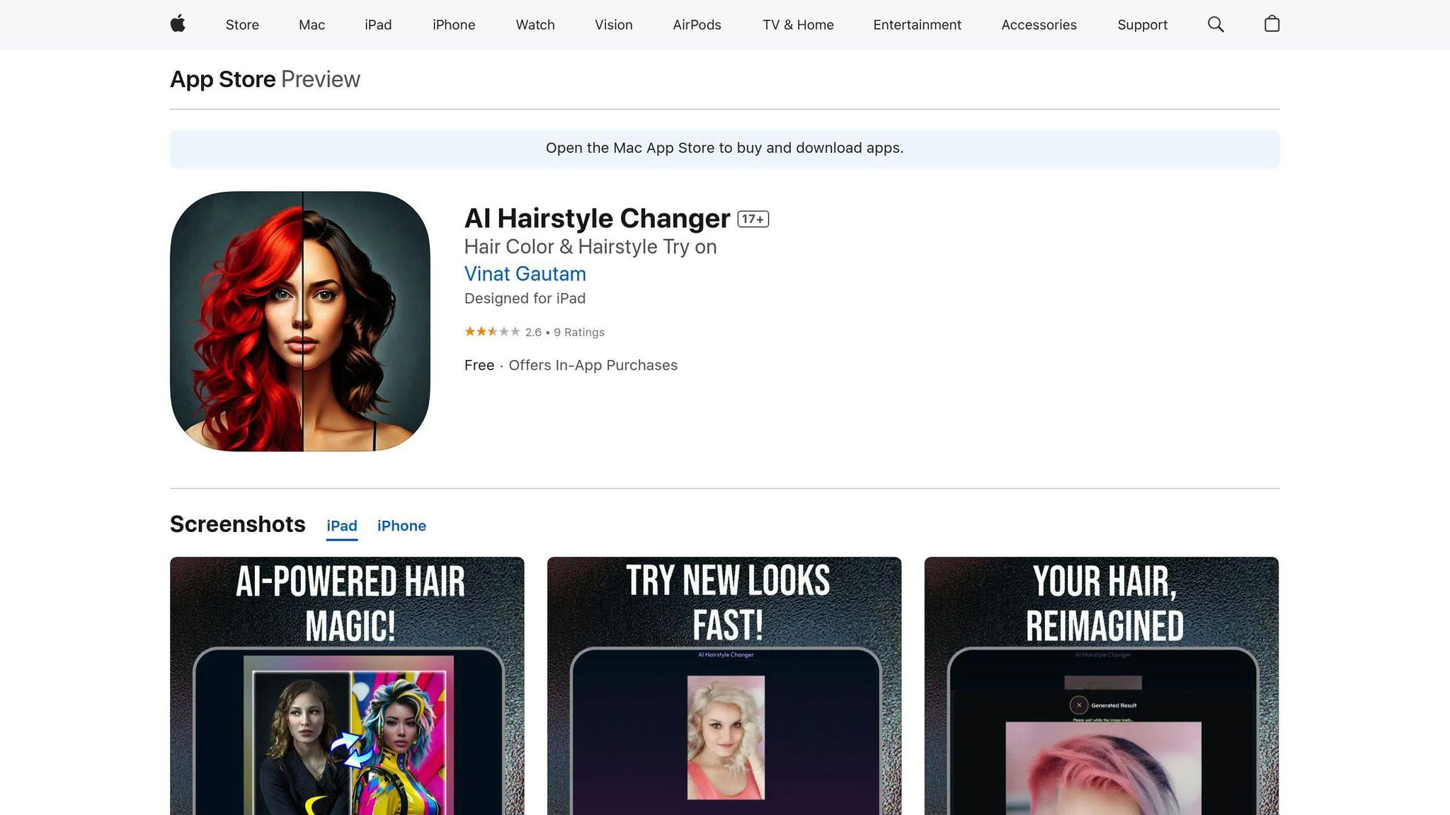 AI Hairstyle Changer App