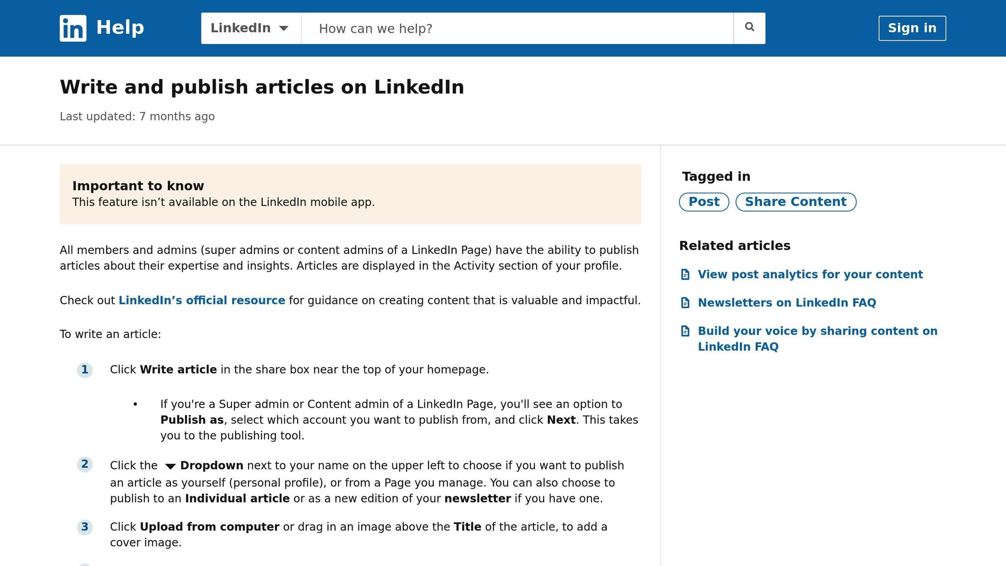 LinkedIn Publishing