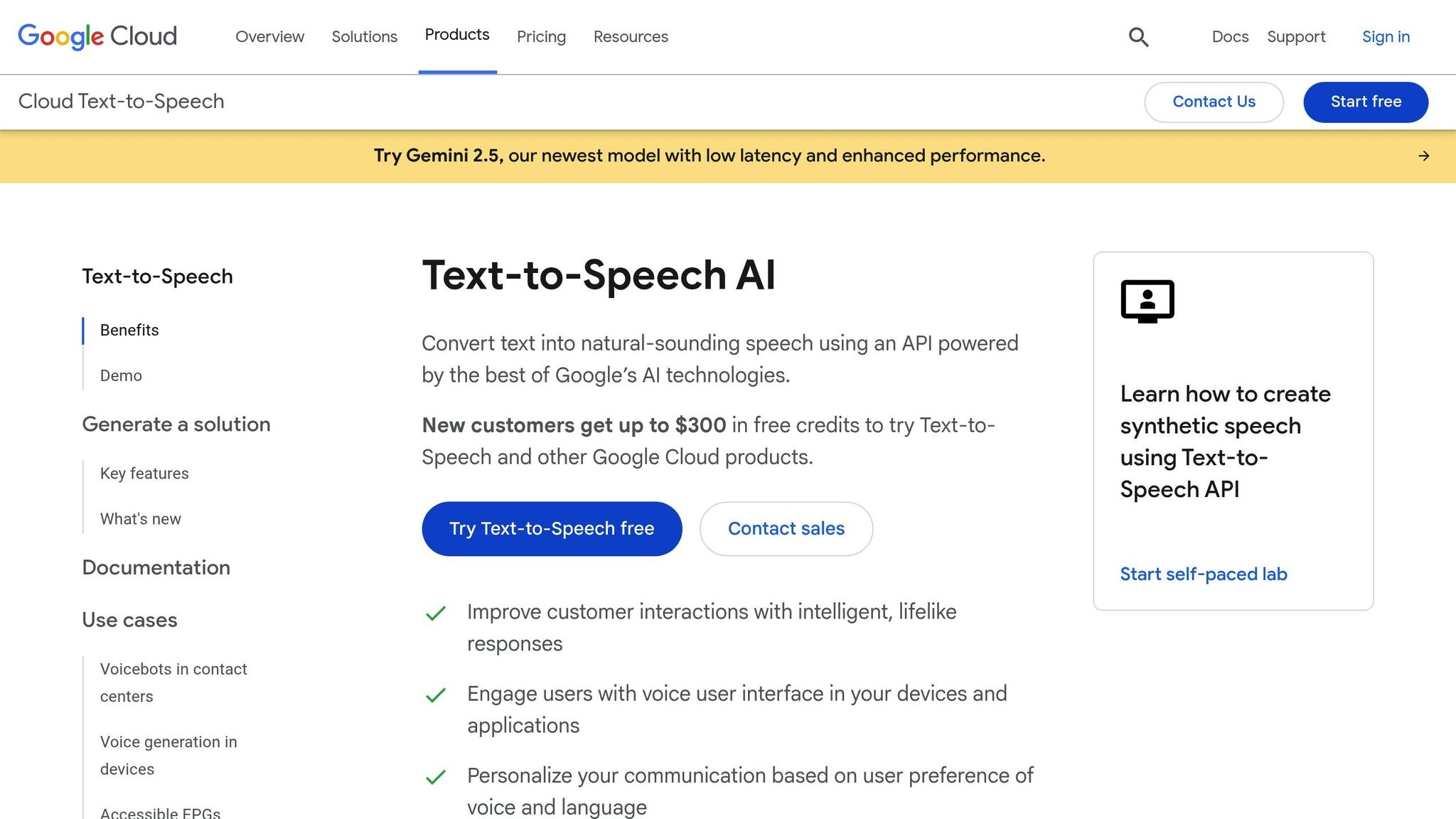 Google Cloud Text-to-Speech