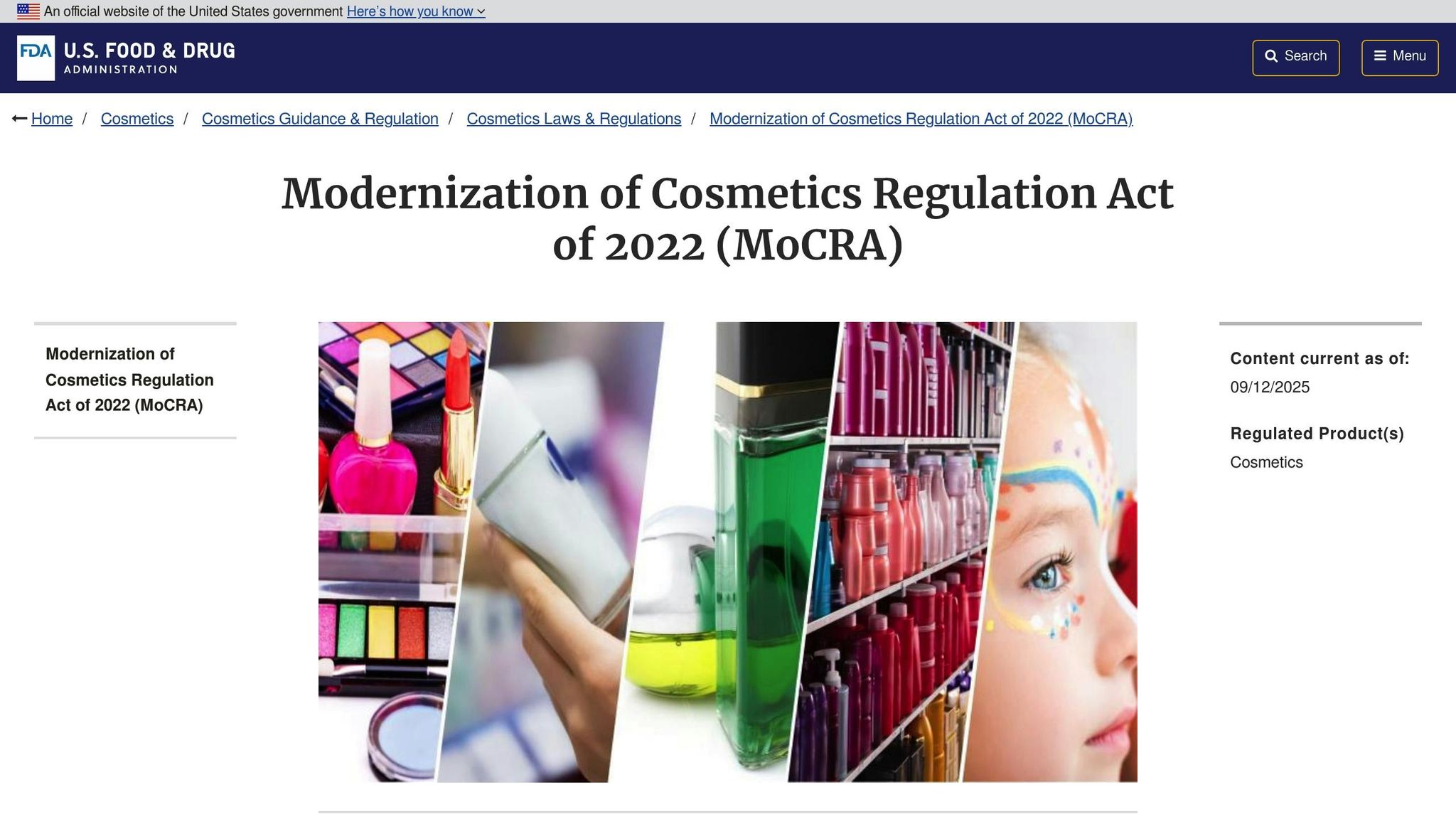 Modernization of Cosmetics Regulation Act