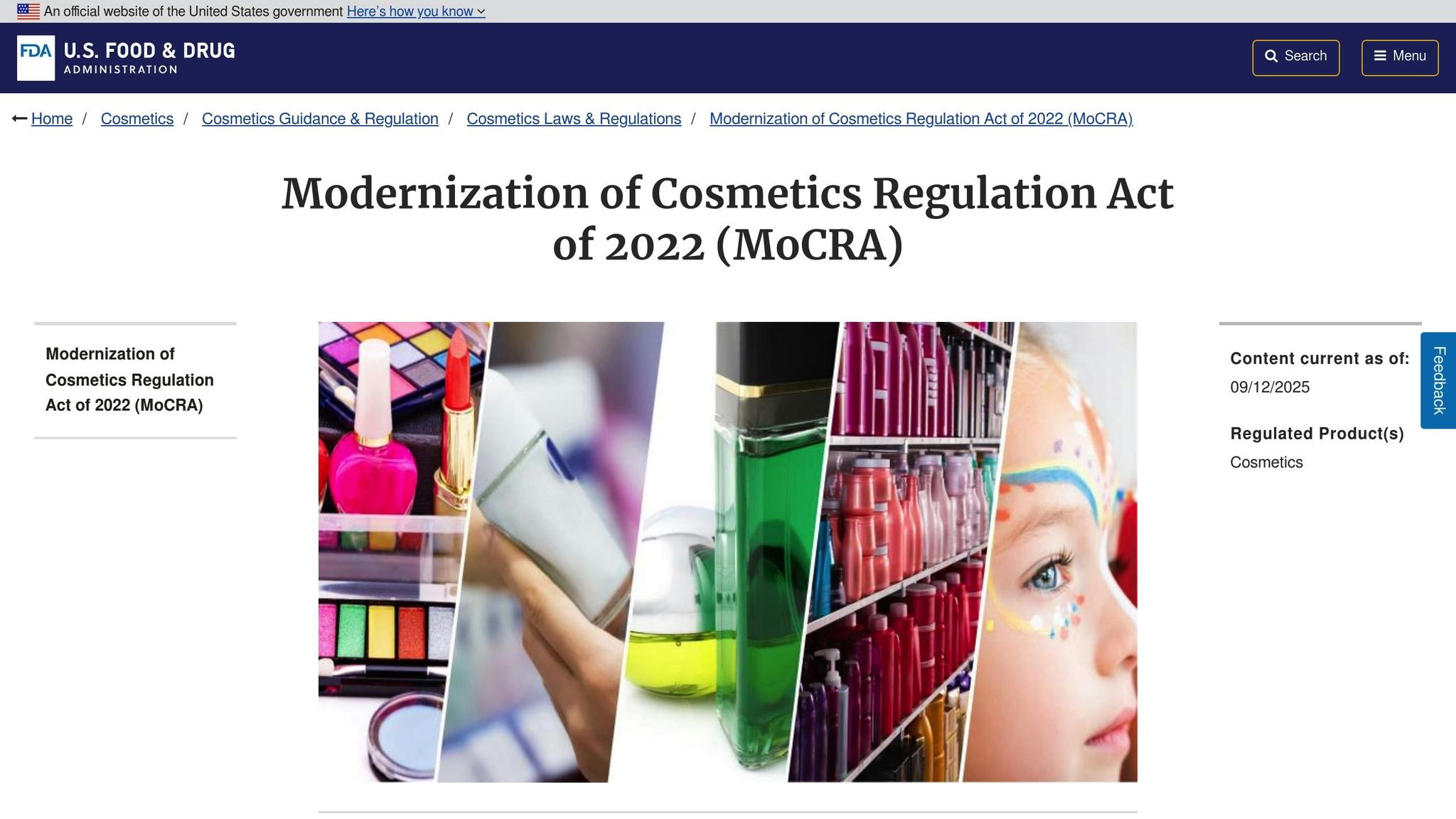 Modernization of Cosmetics Regulation Act of 2022