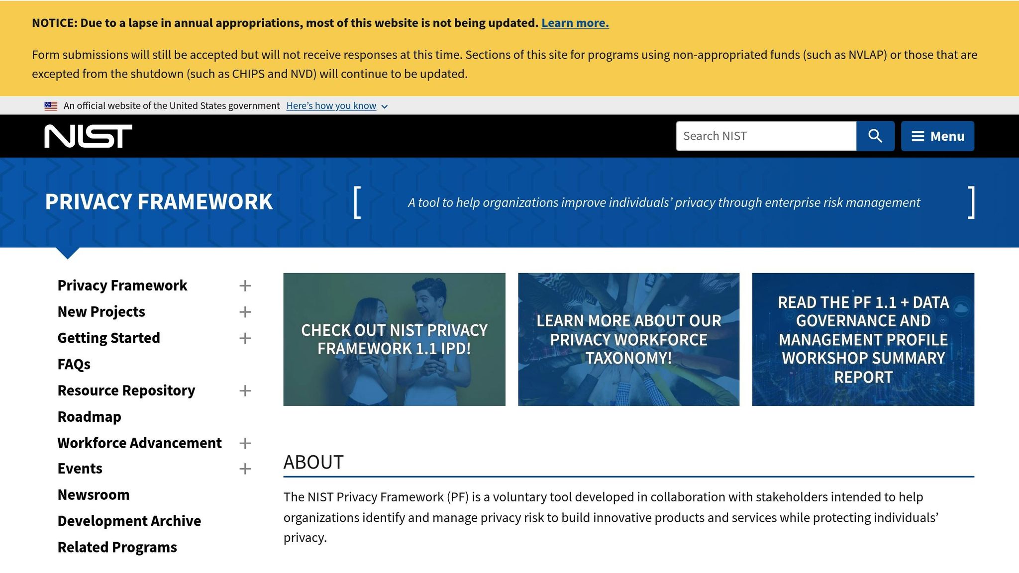 NIST Privacy Framework
