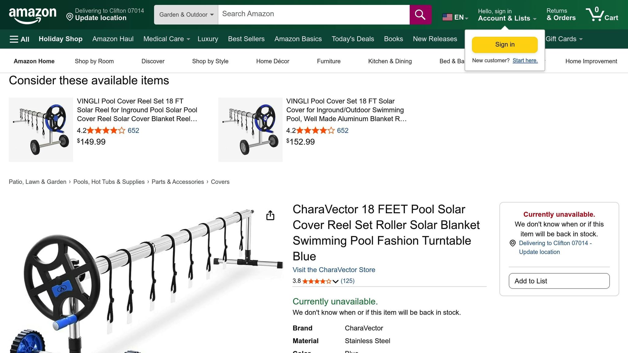 CharaVector Pool Cover Reel Set