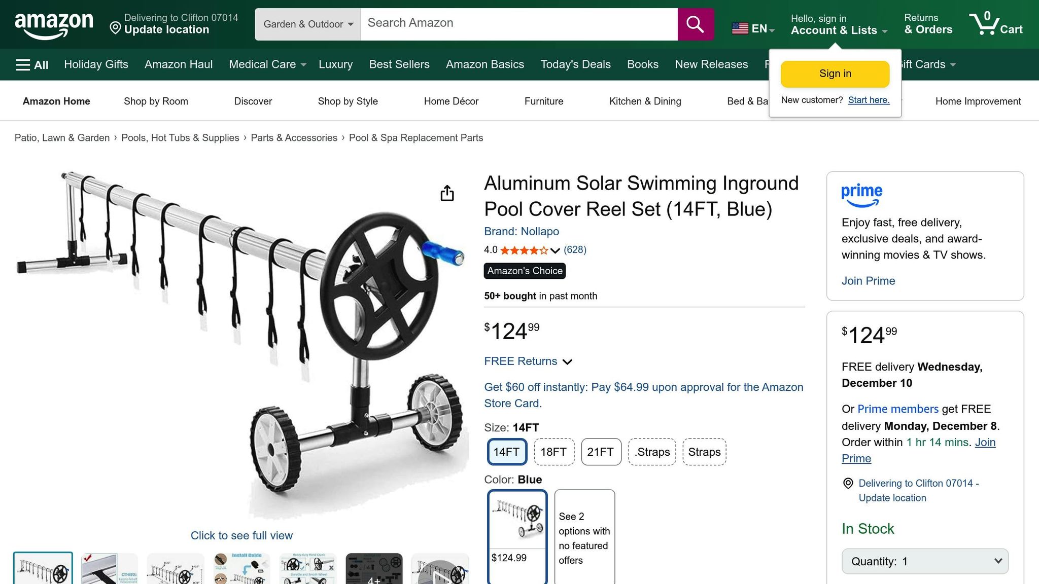 Nollapo Solar Pool Cover Reel