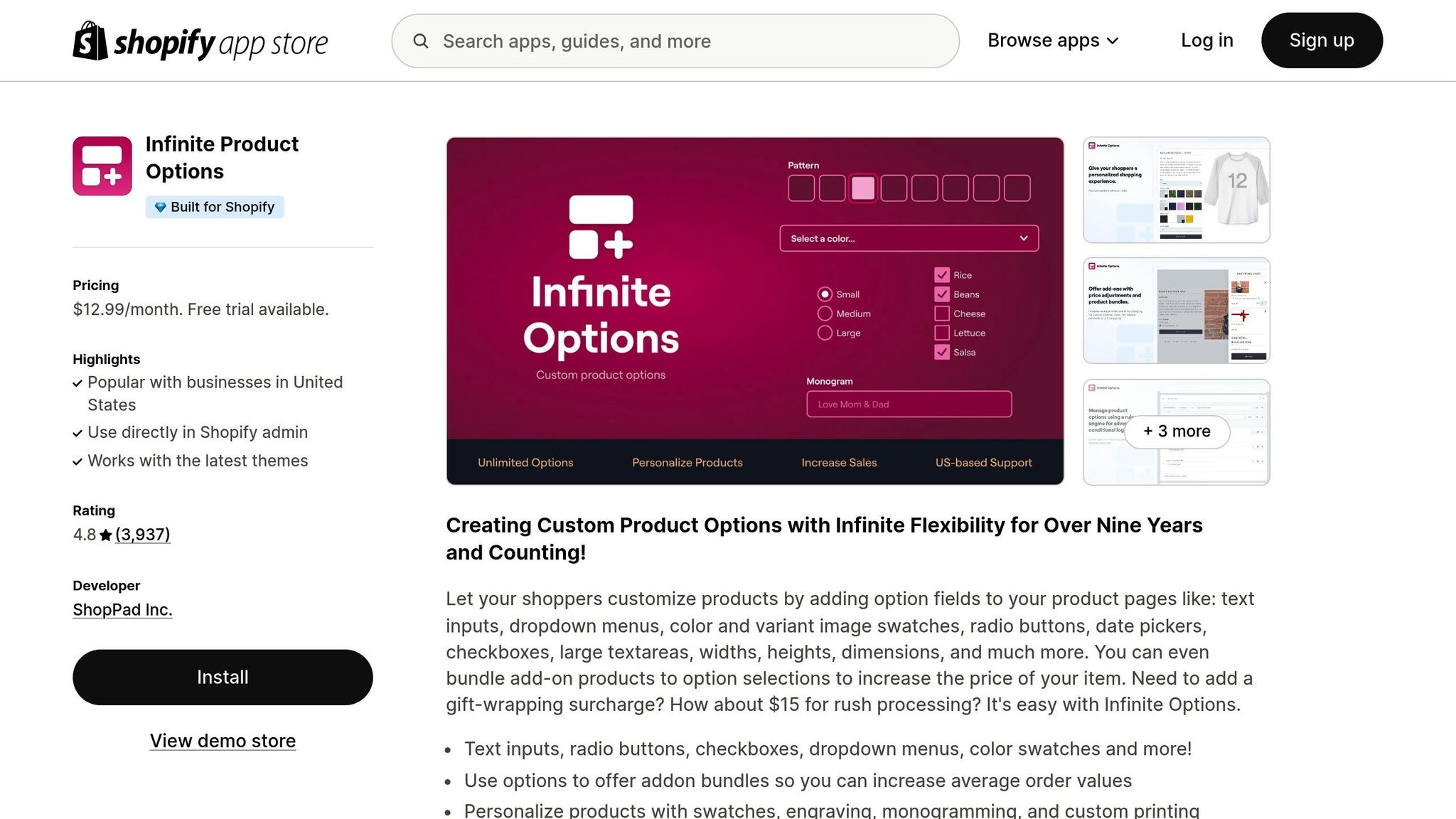 Infinite Options
