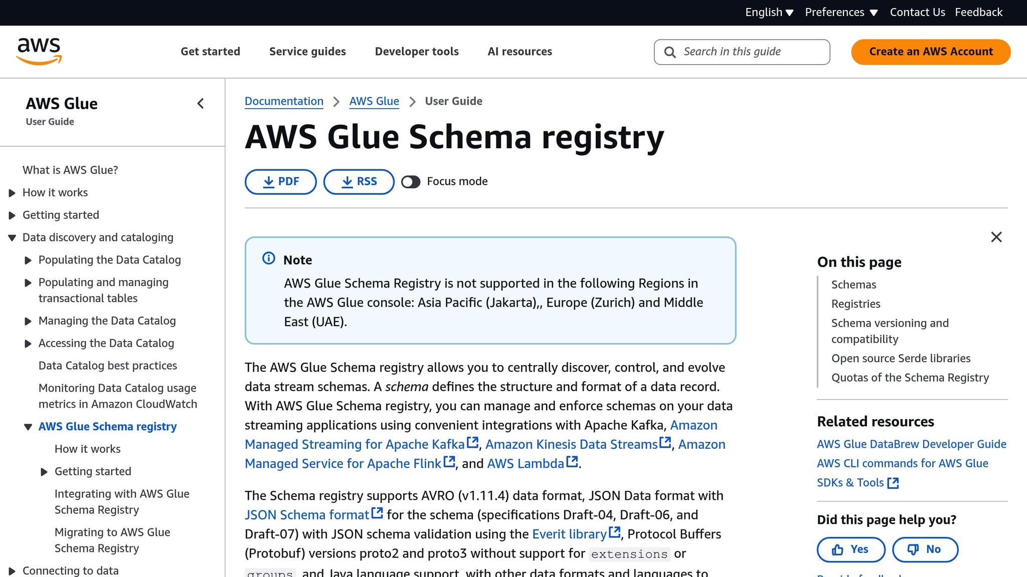 AWS Glue Schema Registry