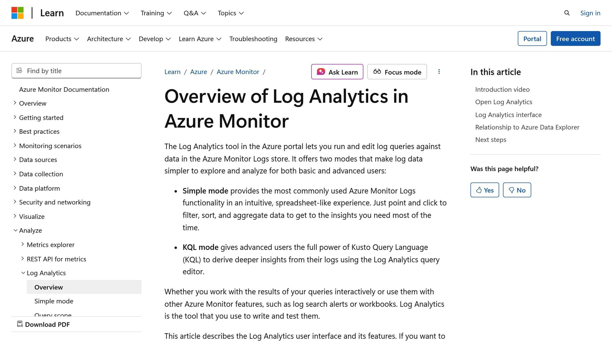 Azure Log Analytics