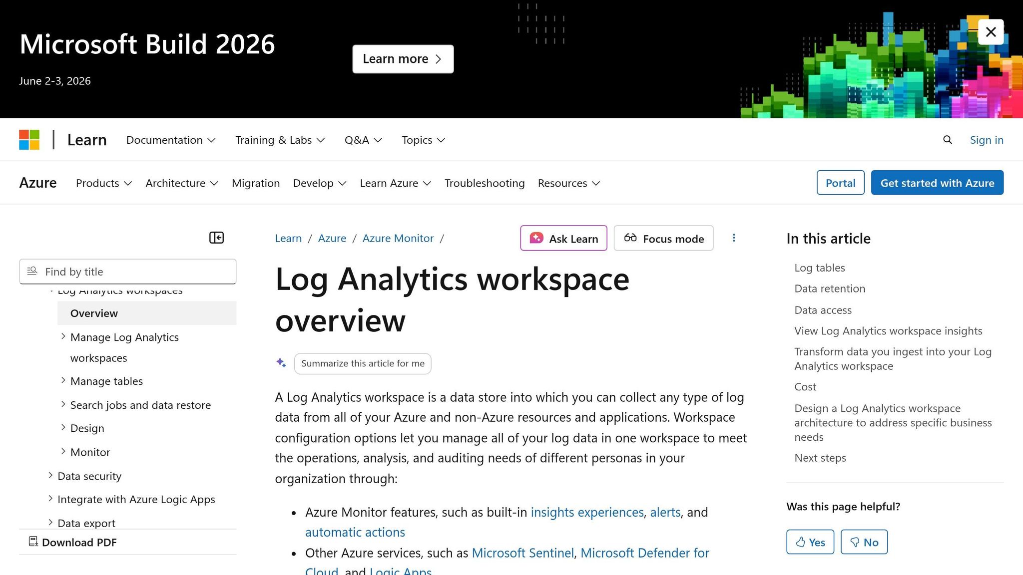 Log Analytics Workspace