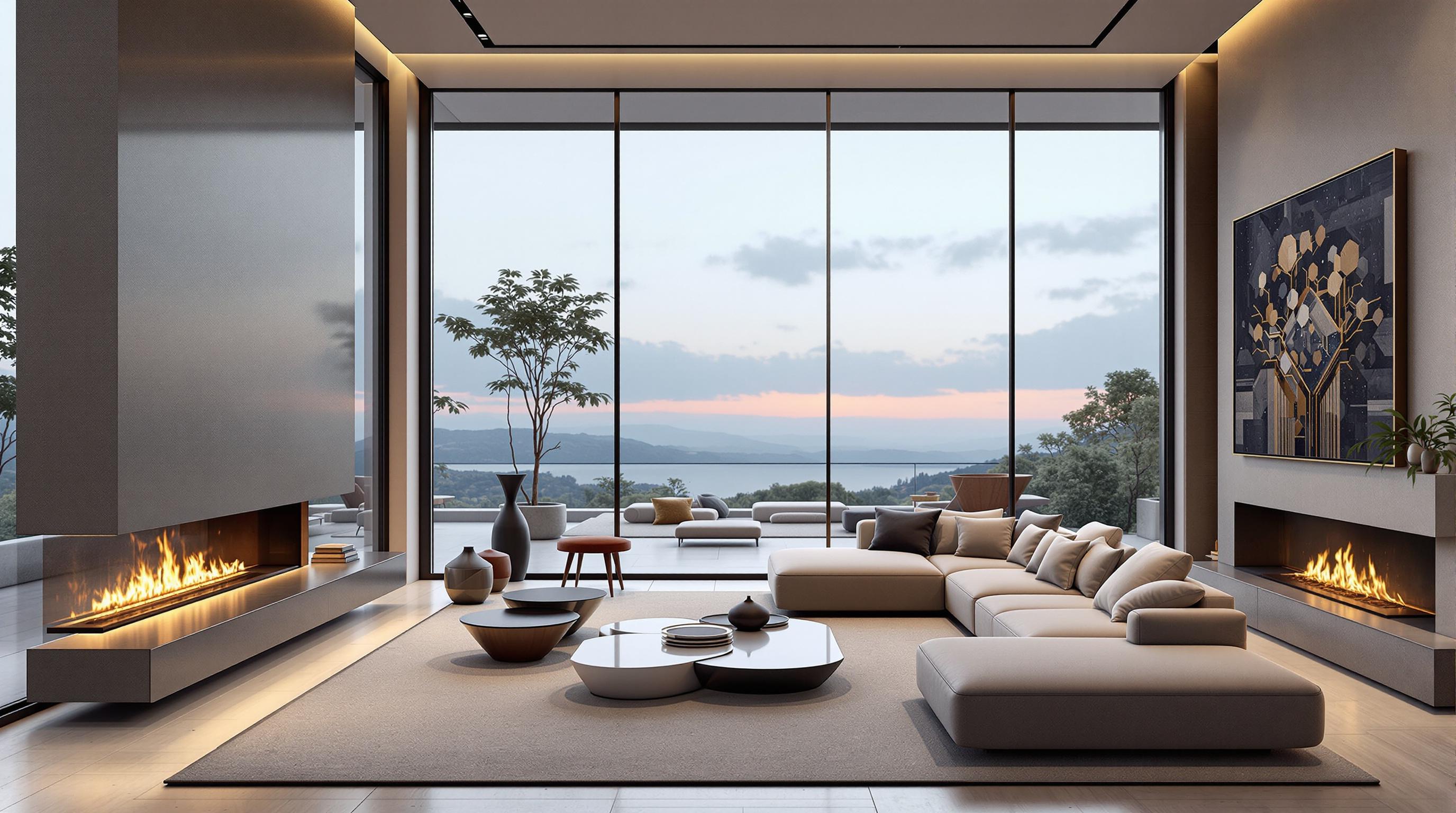 modern mansion living room