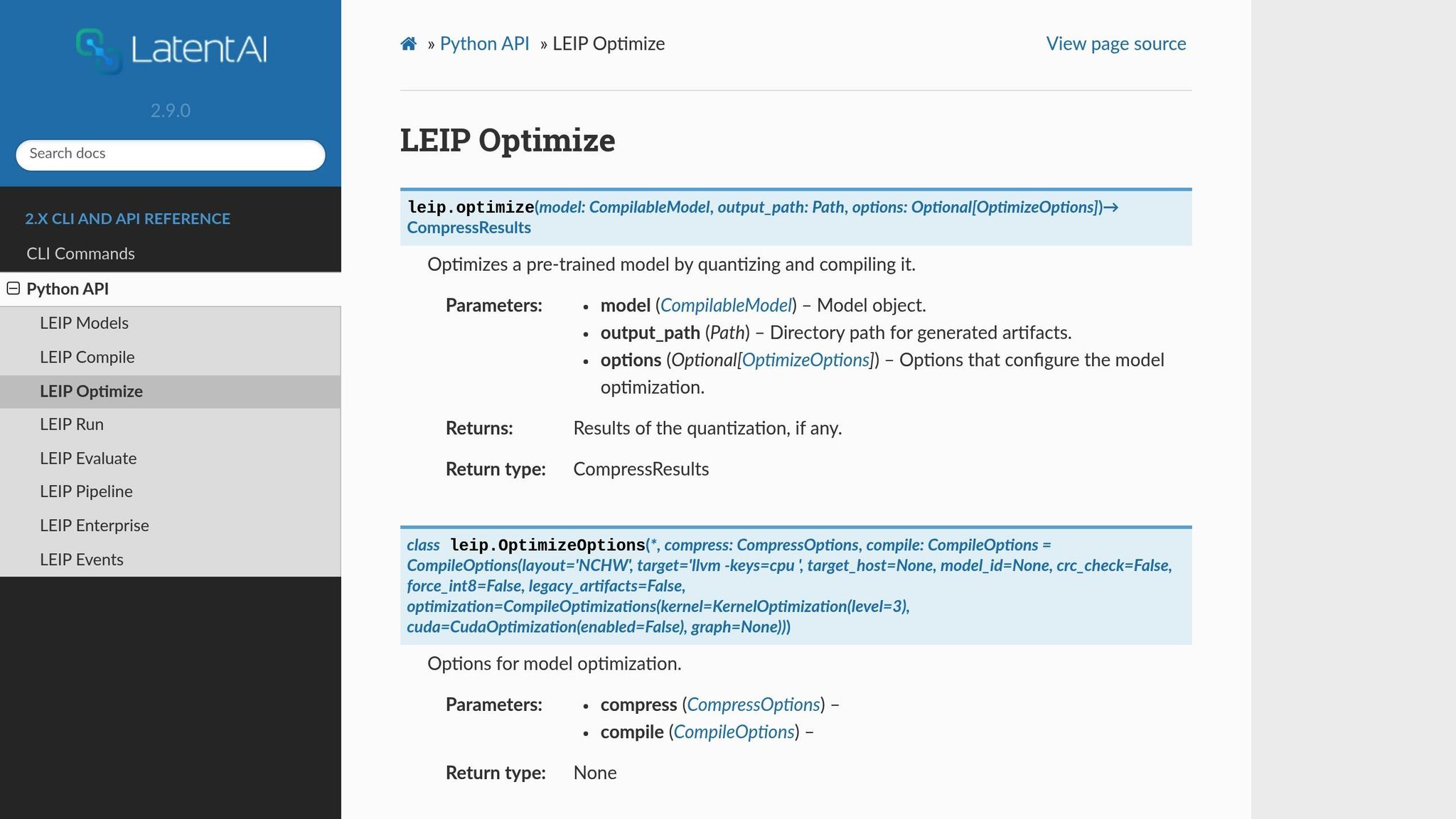 LEIP Optimize