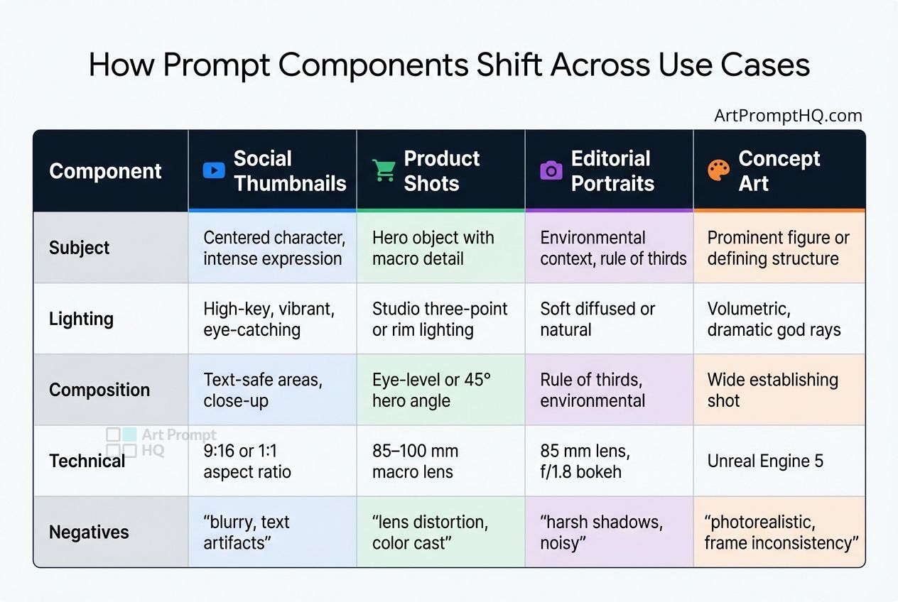 Prompt Component Guide: How to Structure AI Image Prompts by Use Case