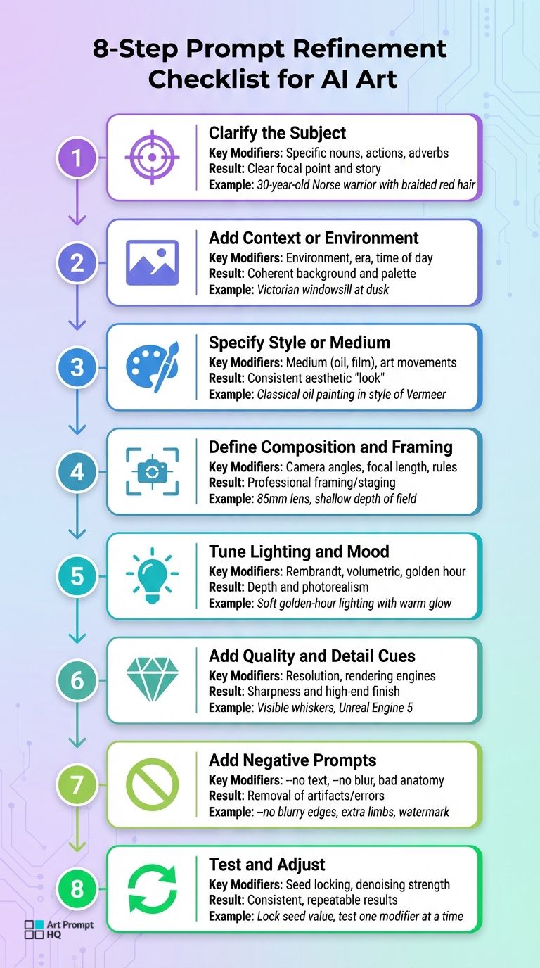 8-Step AI Art Prompt Refinement Checklist