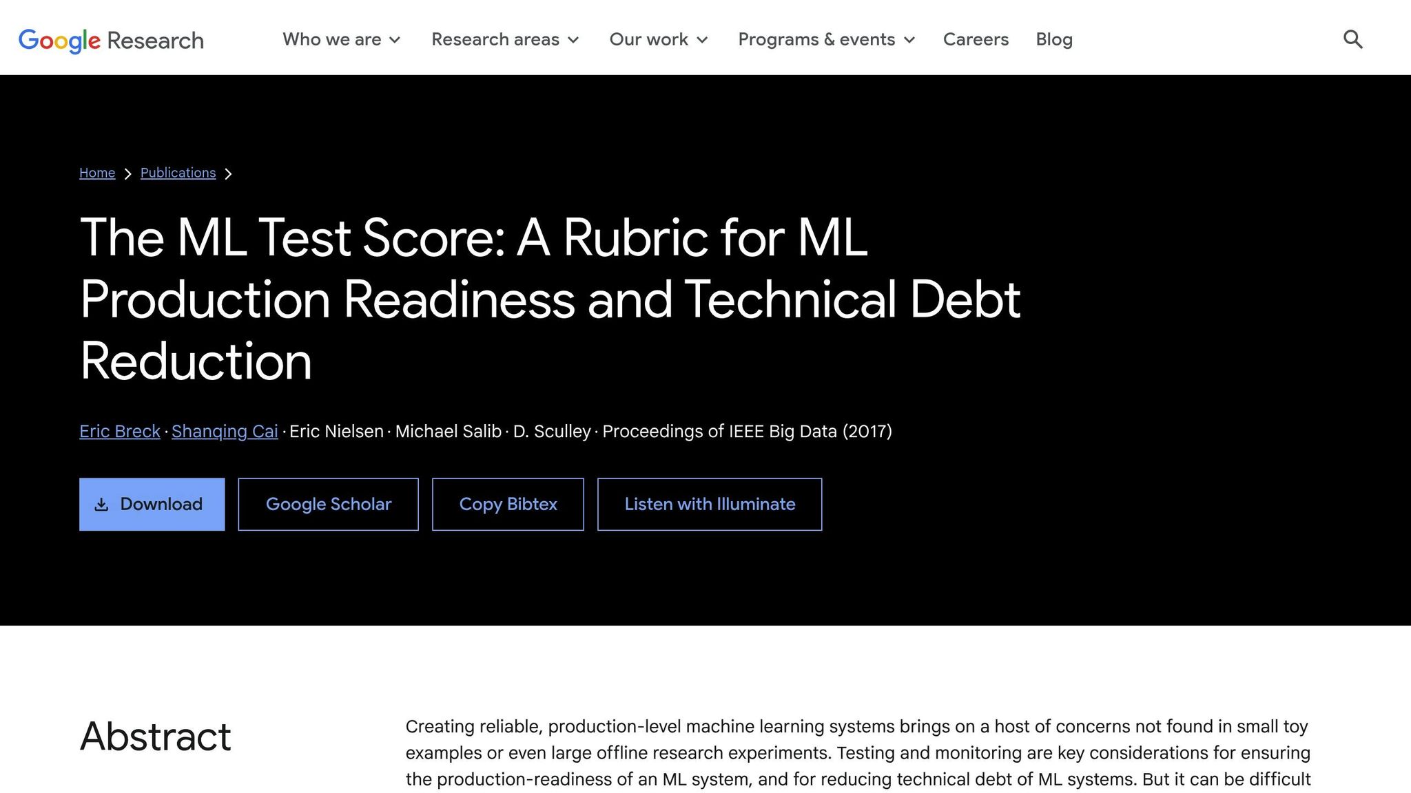 Google's ML Test Score