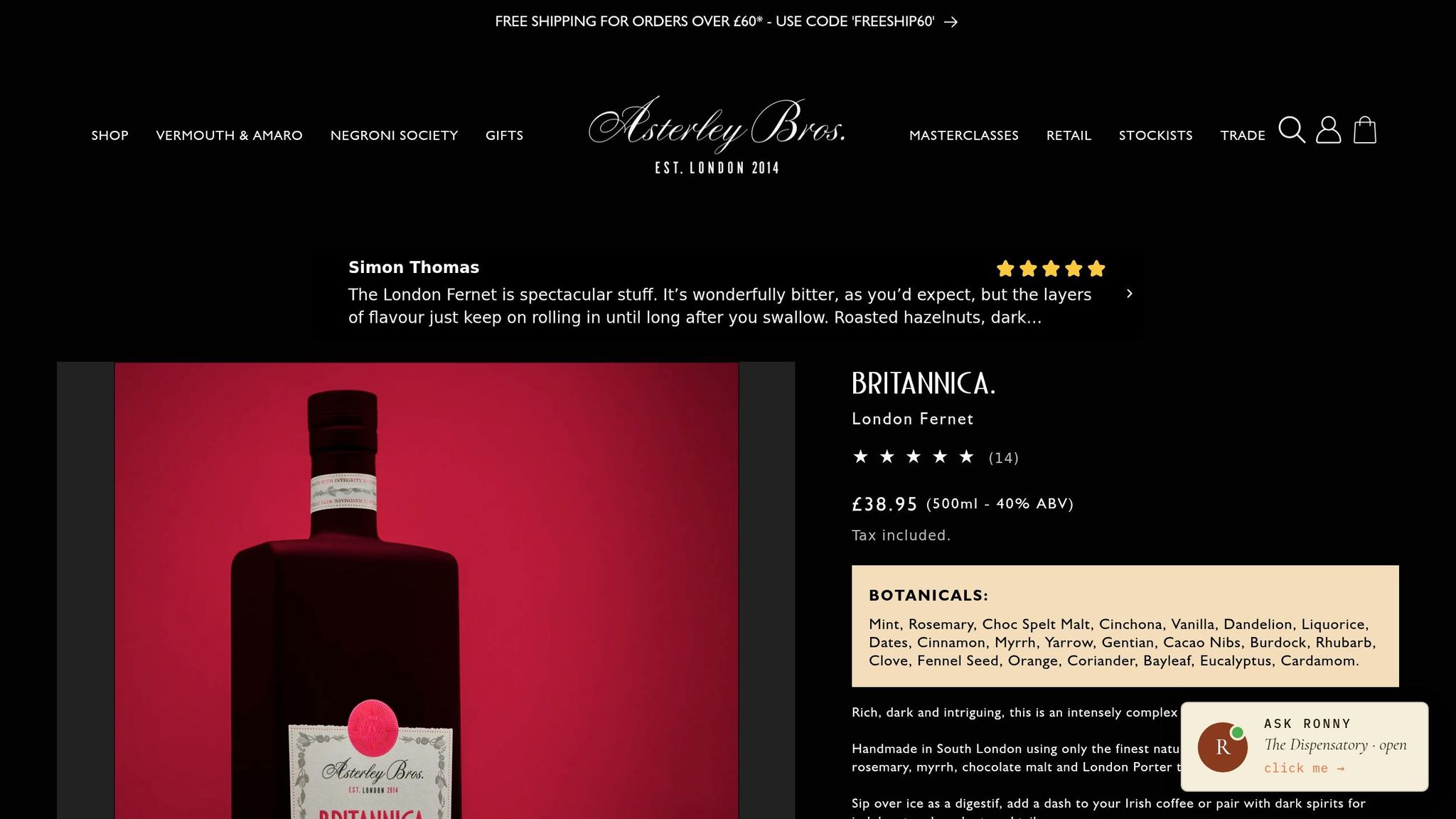 Britannica London Fernet