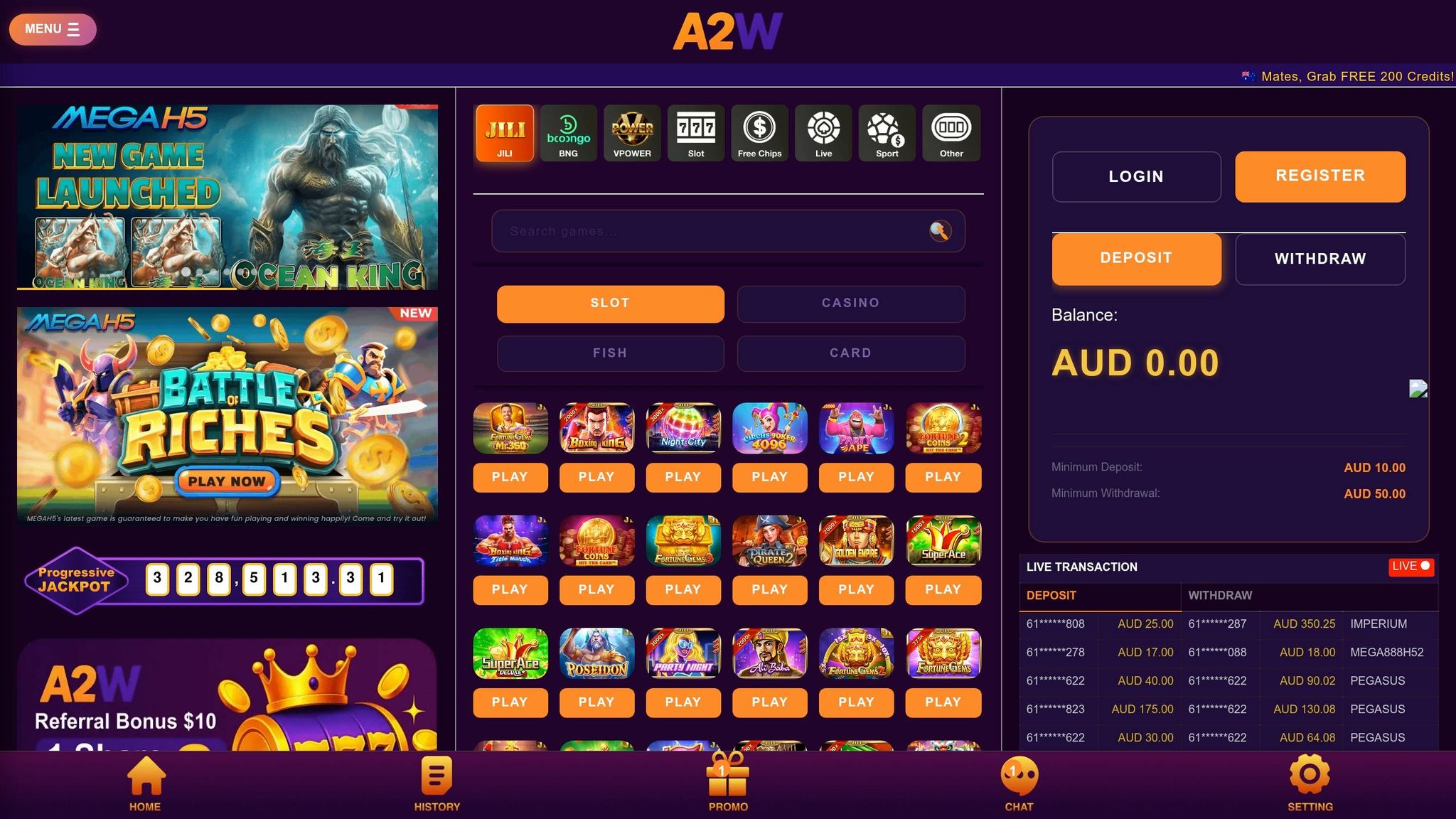 Aussie2Win Free Credits