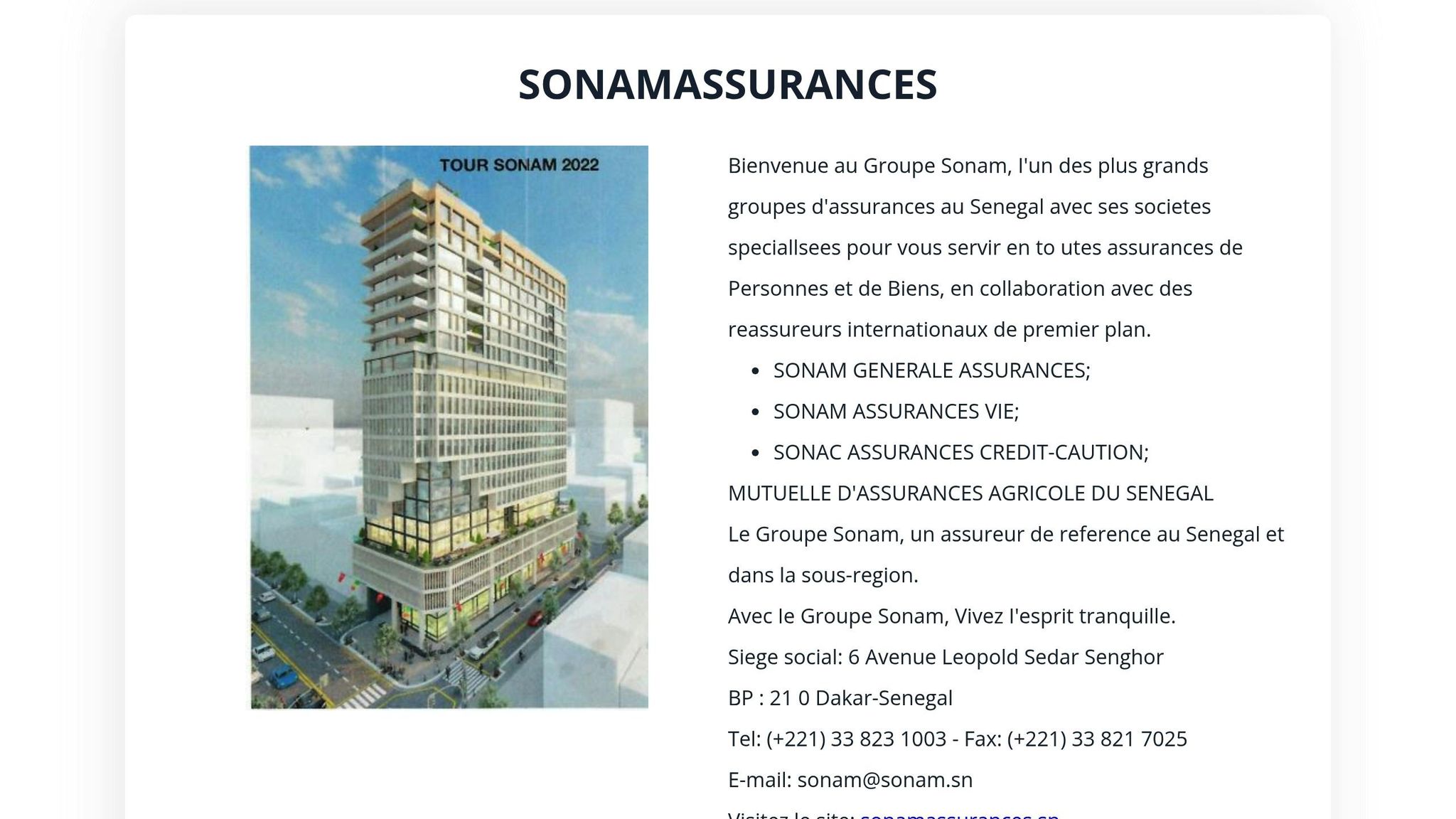 SONAM Assurances
