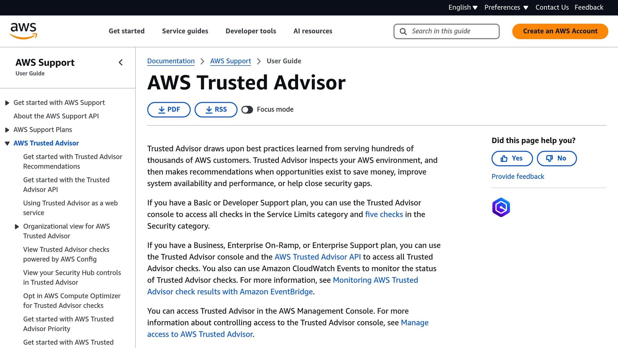 AWS Trusted Advisor