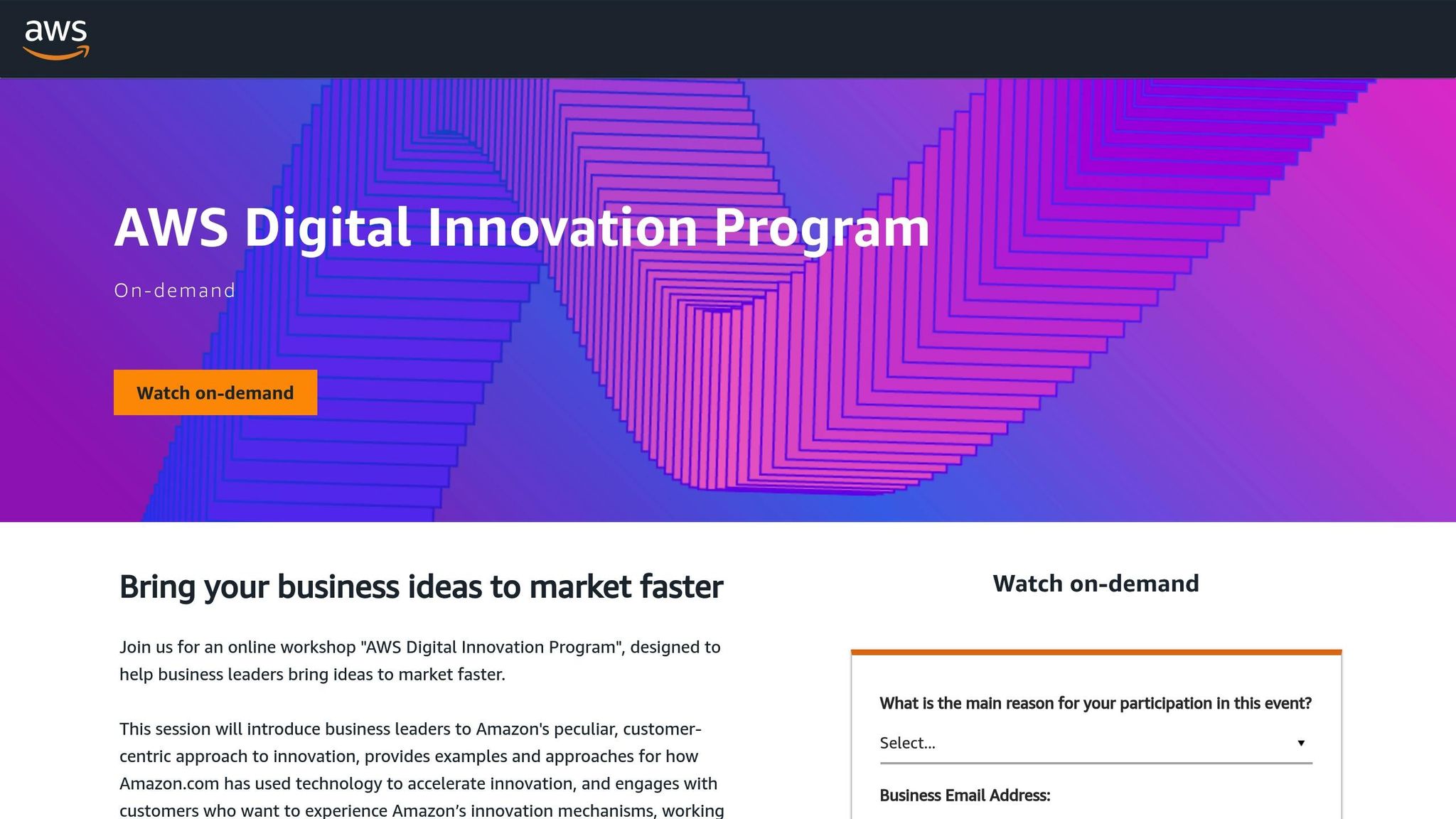 AWS Digital Innovation Programme