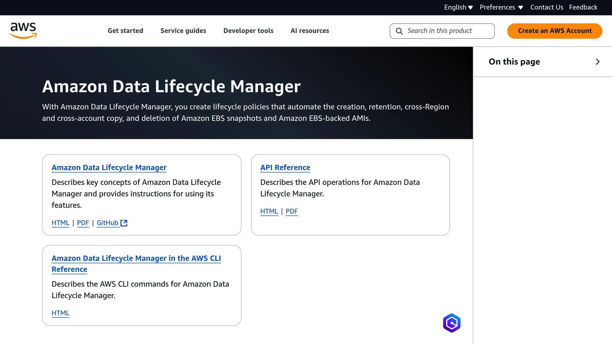 Amazon Data Lifecycle Manager