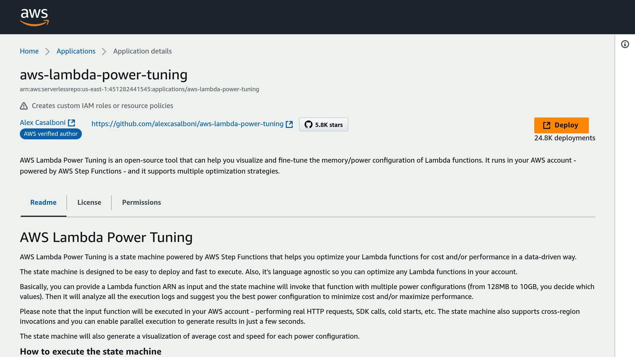 AWS Lambda Power Tuning