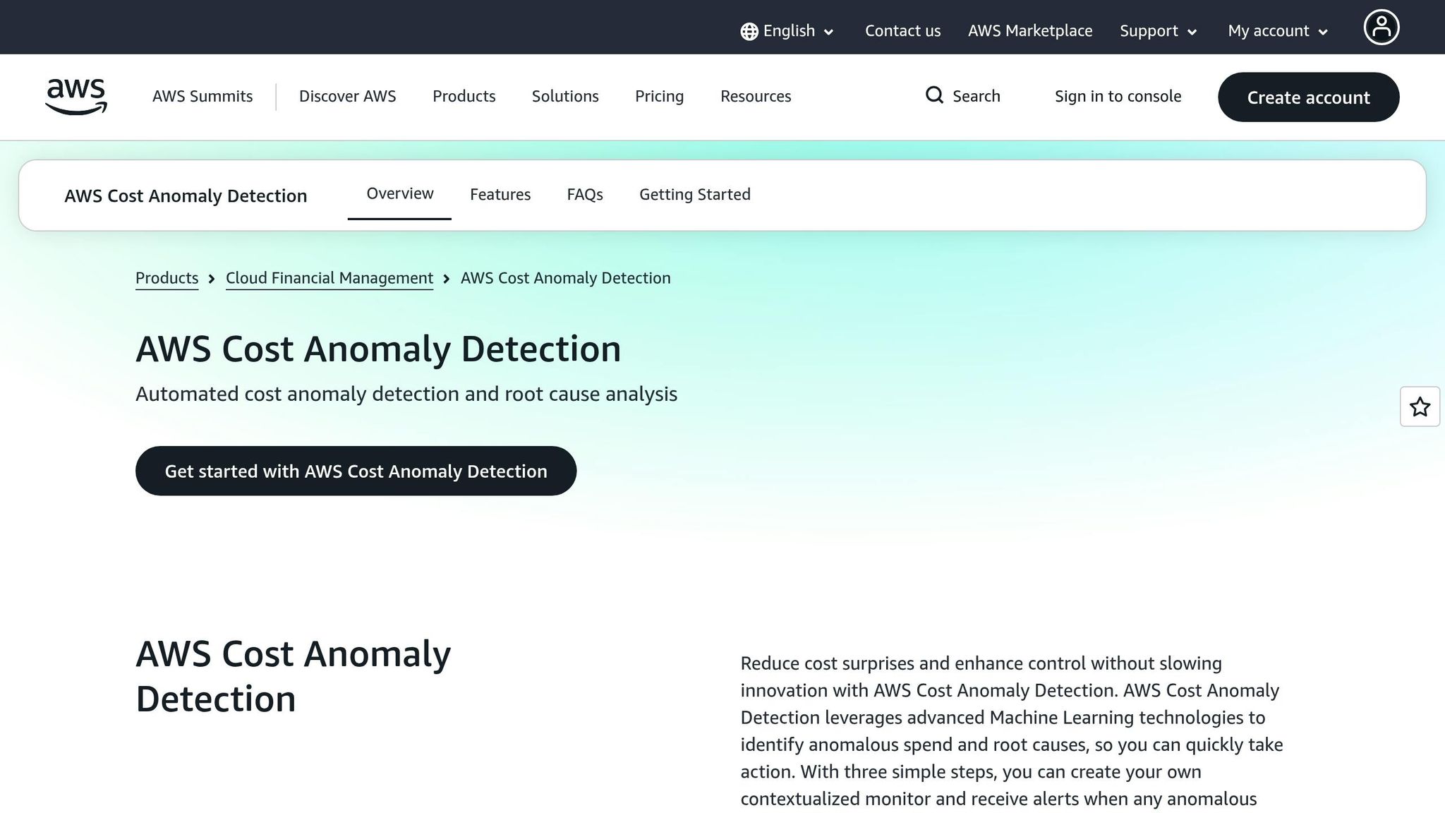 Cost Explorer Anomaly Detection