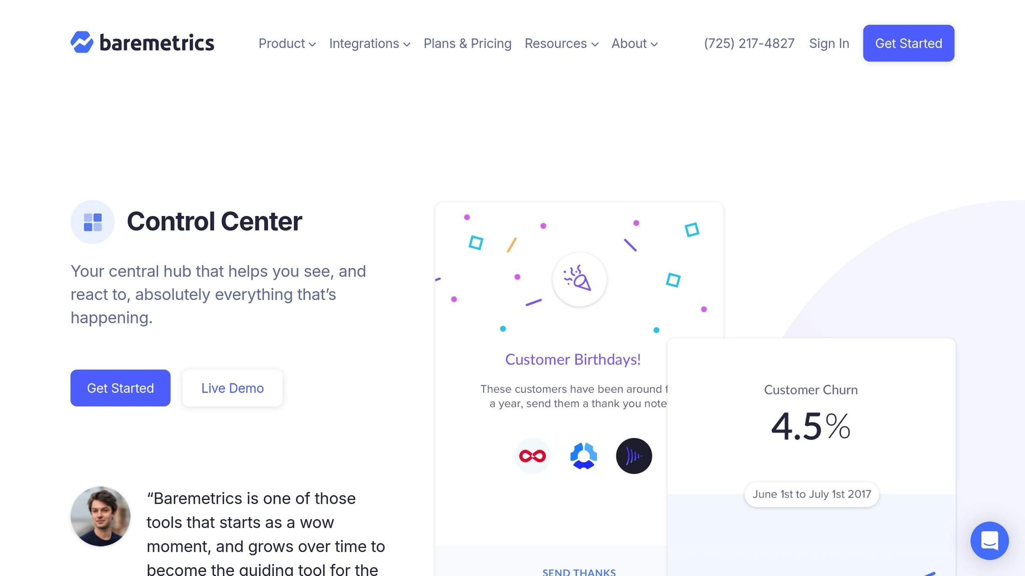 Baremetrics Dashboards