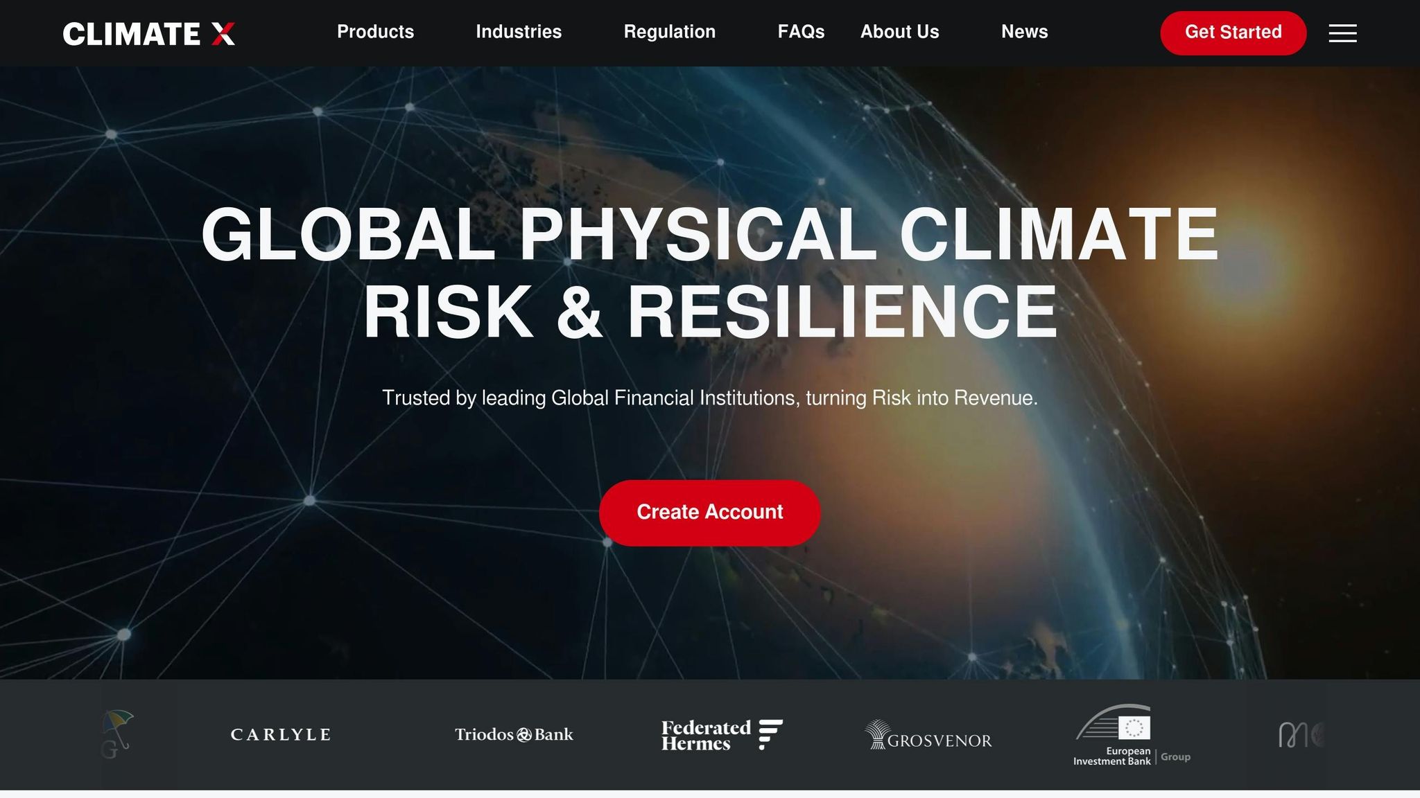 Global Climate Risk and Resilience platform by Climate X, showcasing property hazard data integration for real estate applications, relevant to BatchData's API offerings.