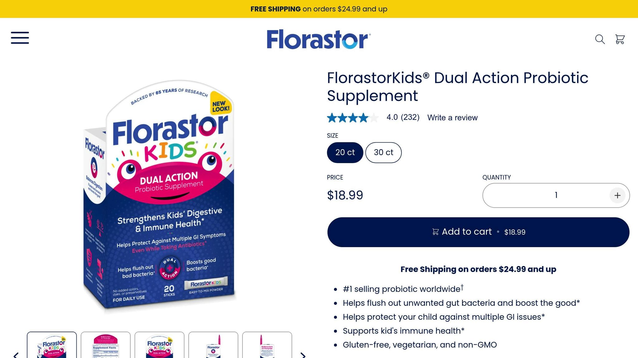 Florastor Kids Daily Probiotic