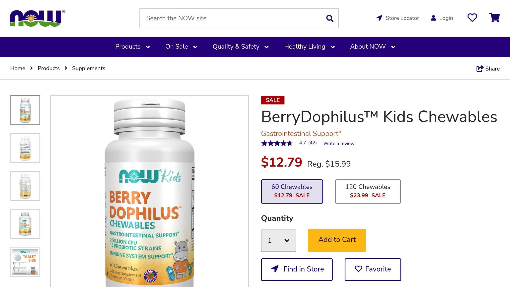 NOW BerryDophilus Kids Chewables