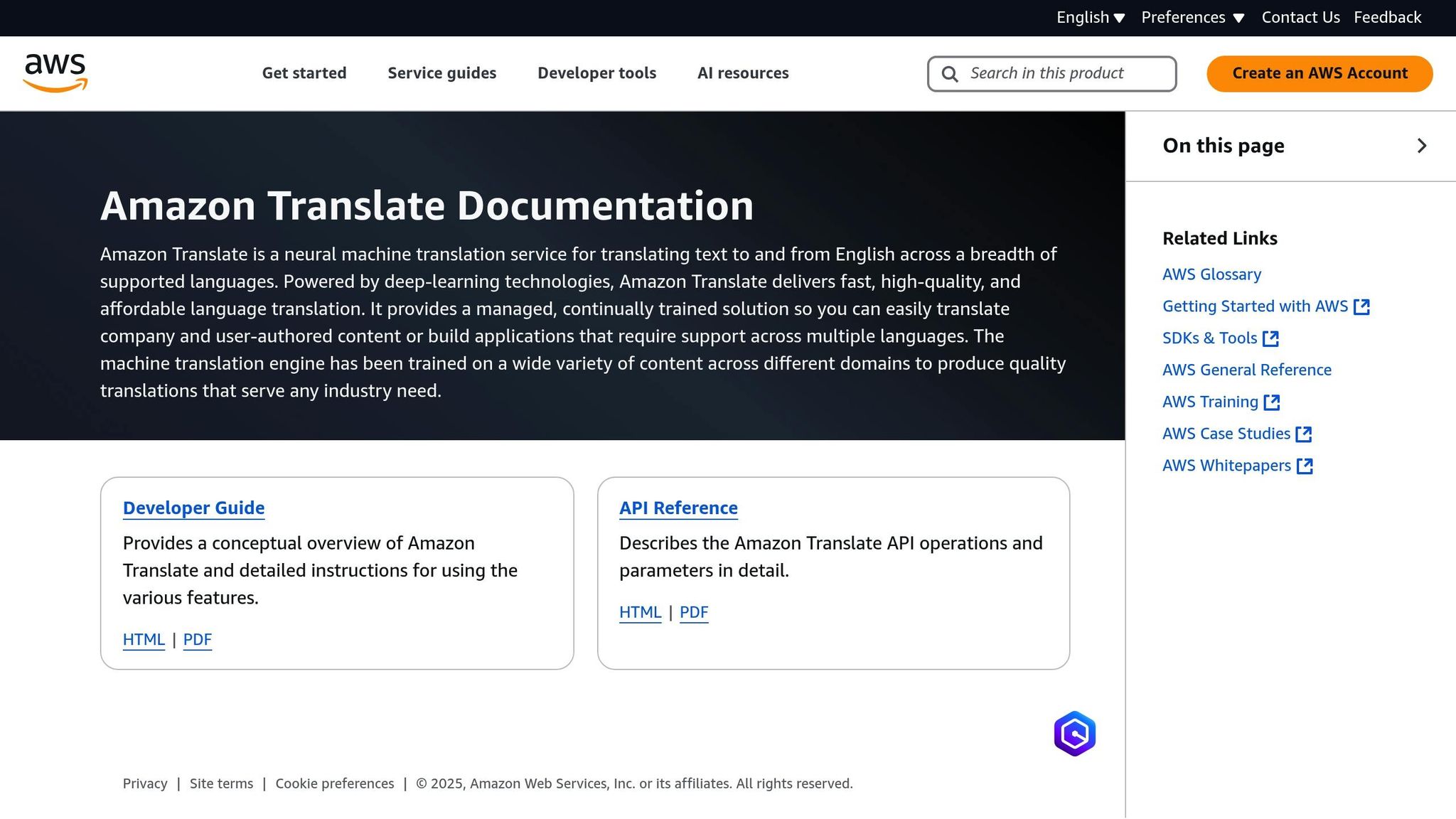 Batch Translation: Amazon Translate