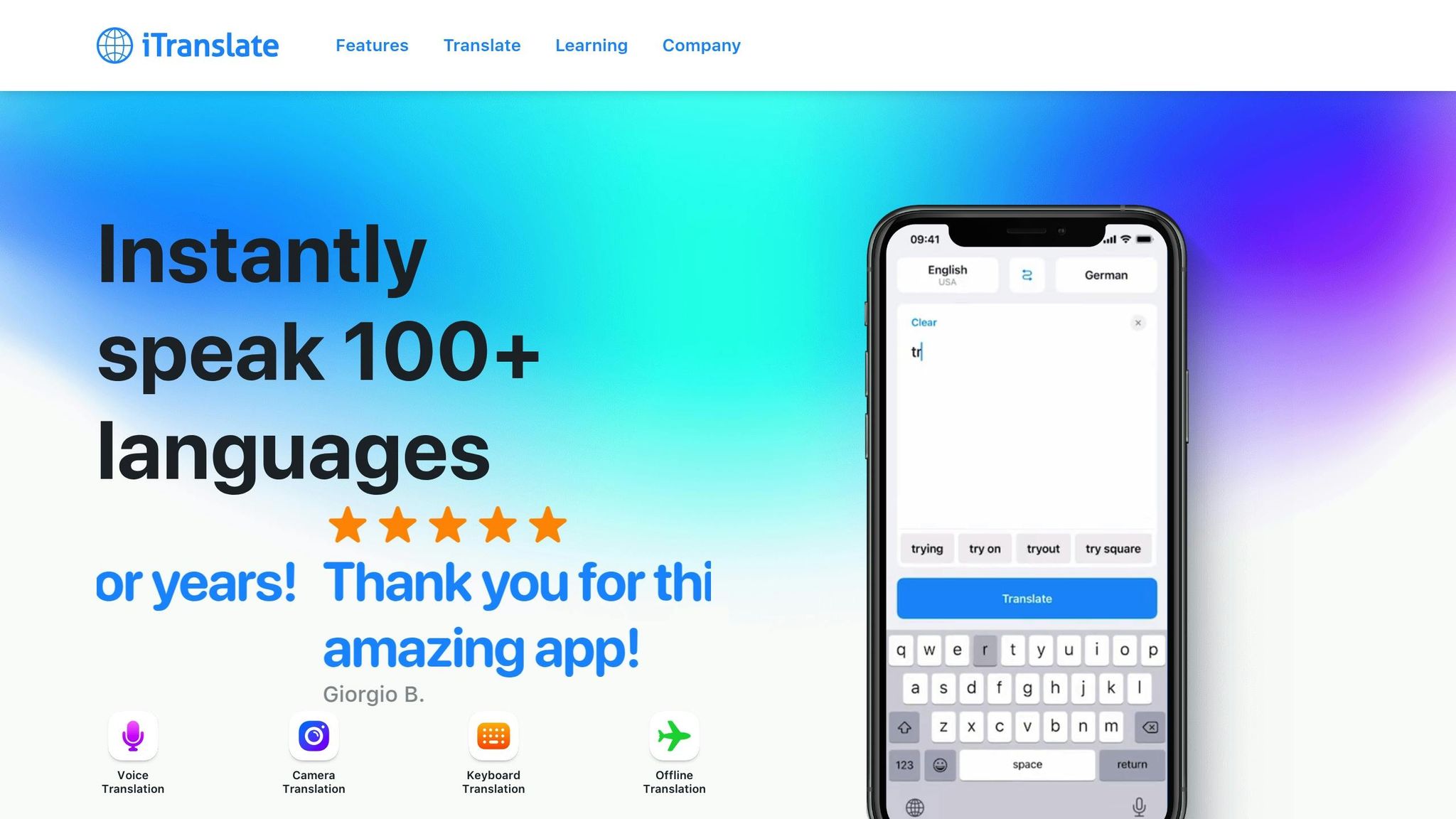 Voice-to-Text Apps: iTranslate
