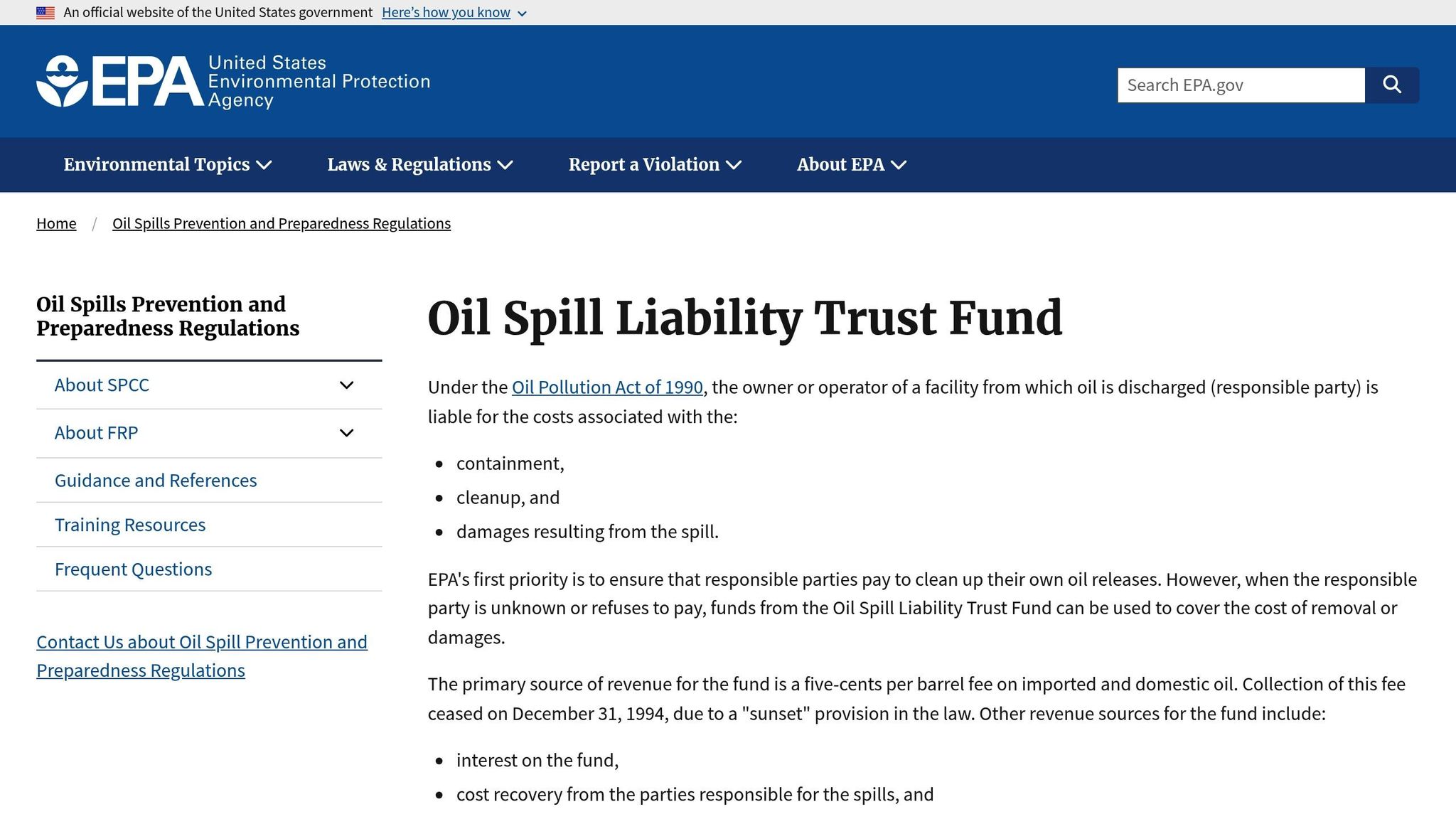 Oil Spill Liability Trust Fund