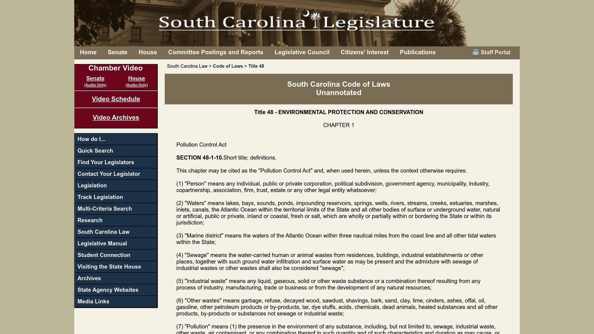 South Carolina Pollution Control Act