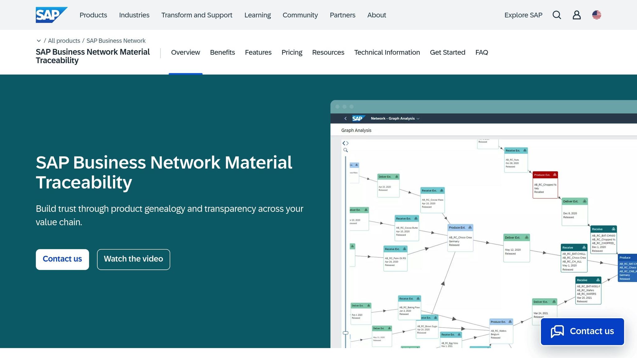 SAP Integrated Traceability